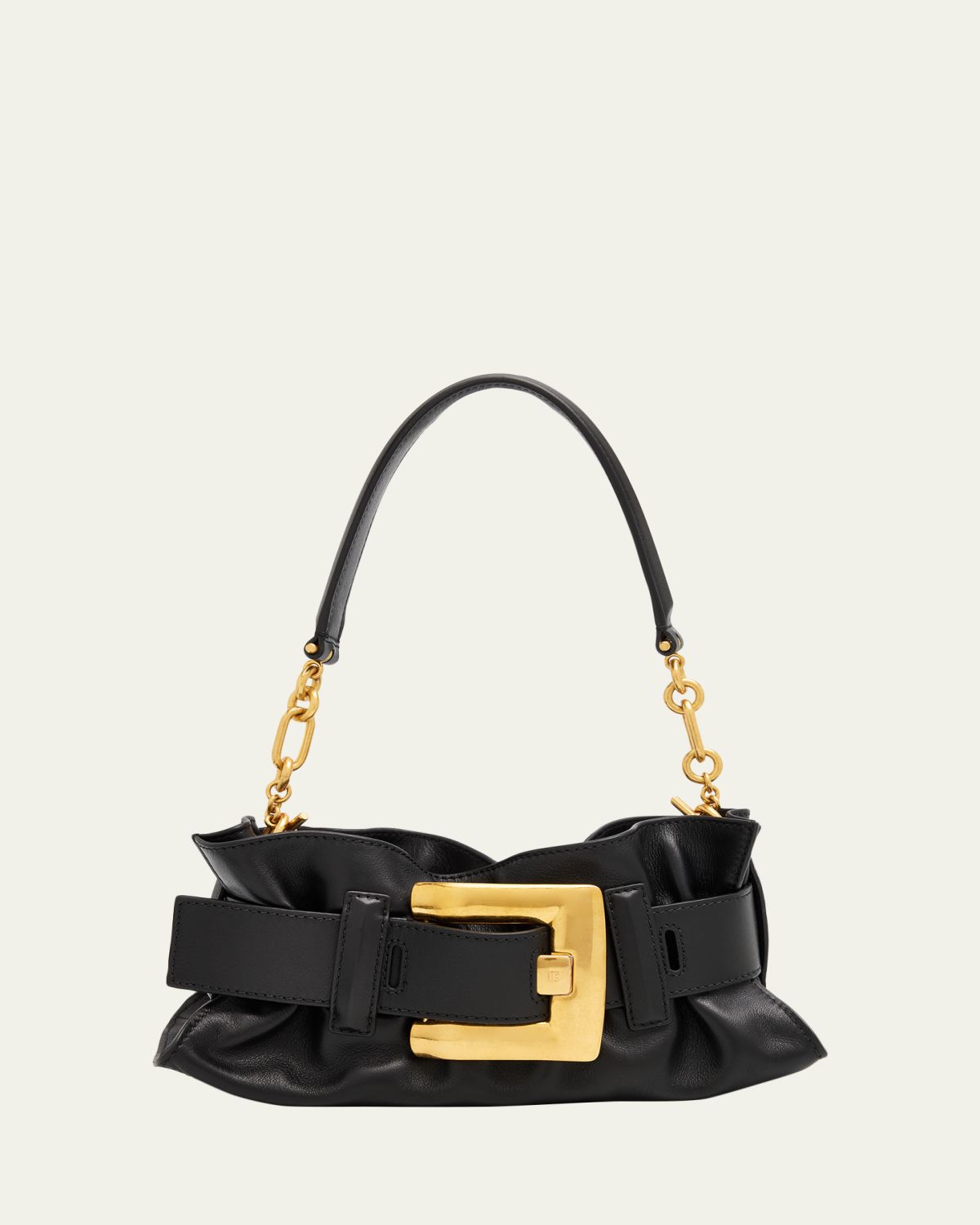Balmain Anthem Mini Belted Leather Shoulder Bag