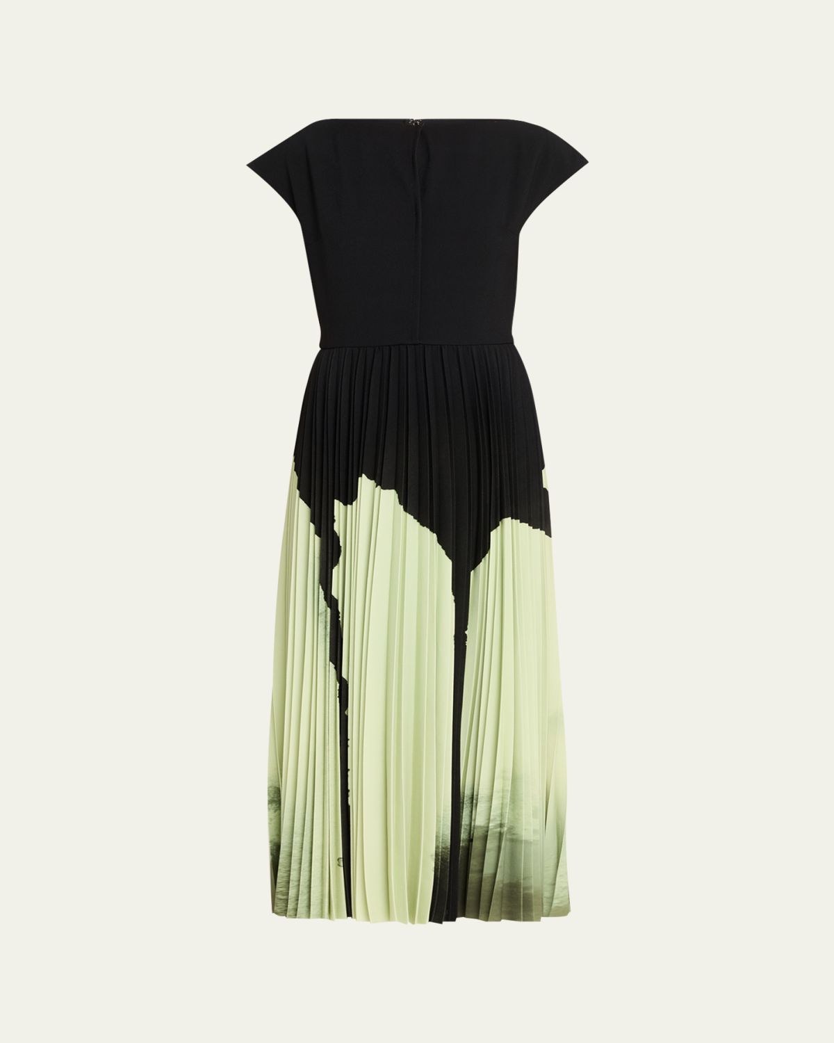 Jason Wu Collection Pleated Abstract-Print Midi Dress