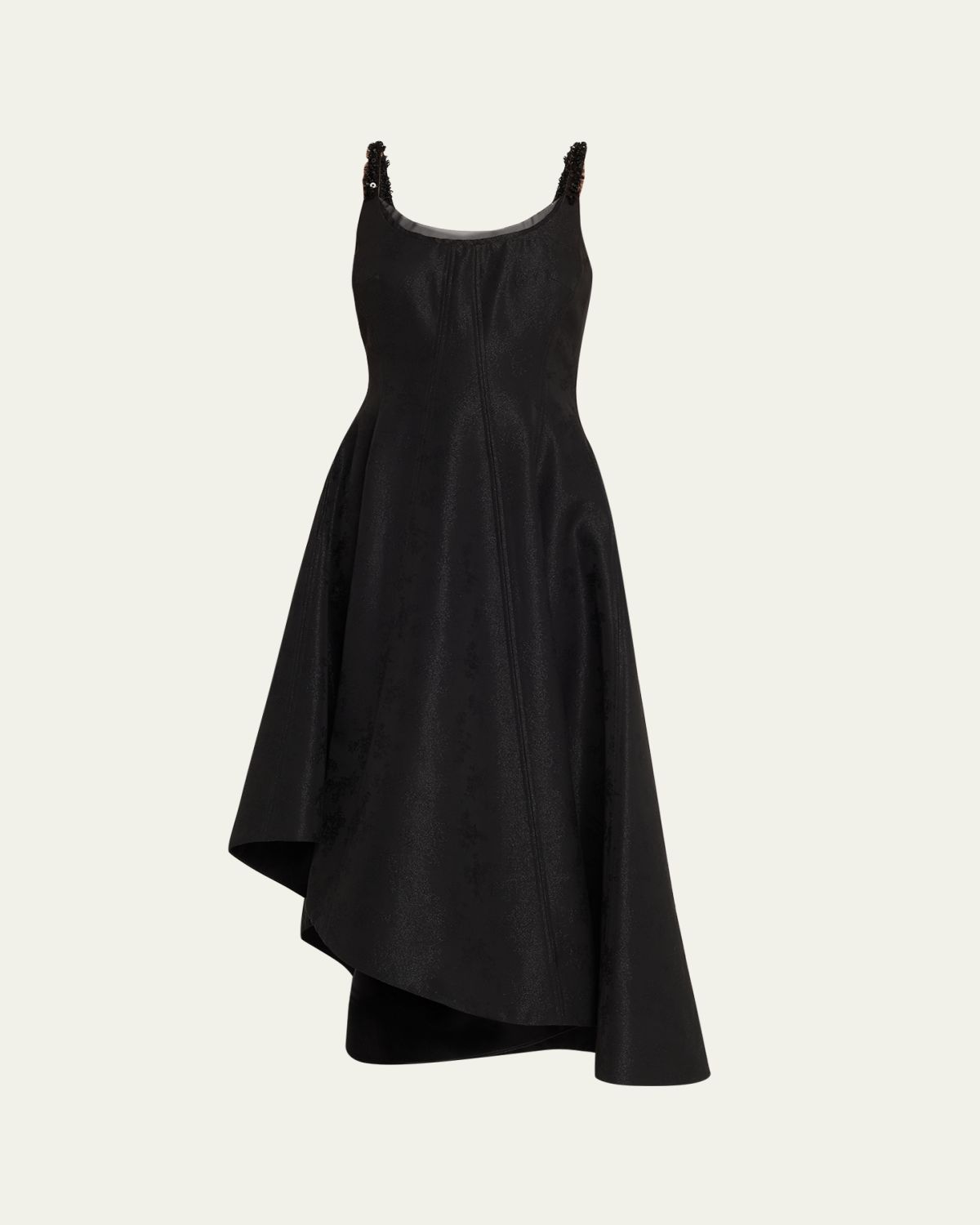 Jason Wu Collection Asymmetric Metallic Floral Jacquard Midi Dress