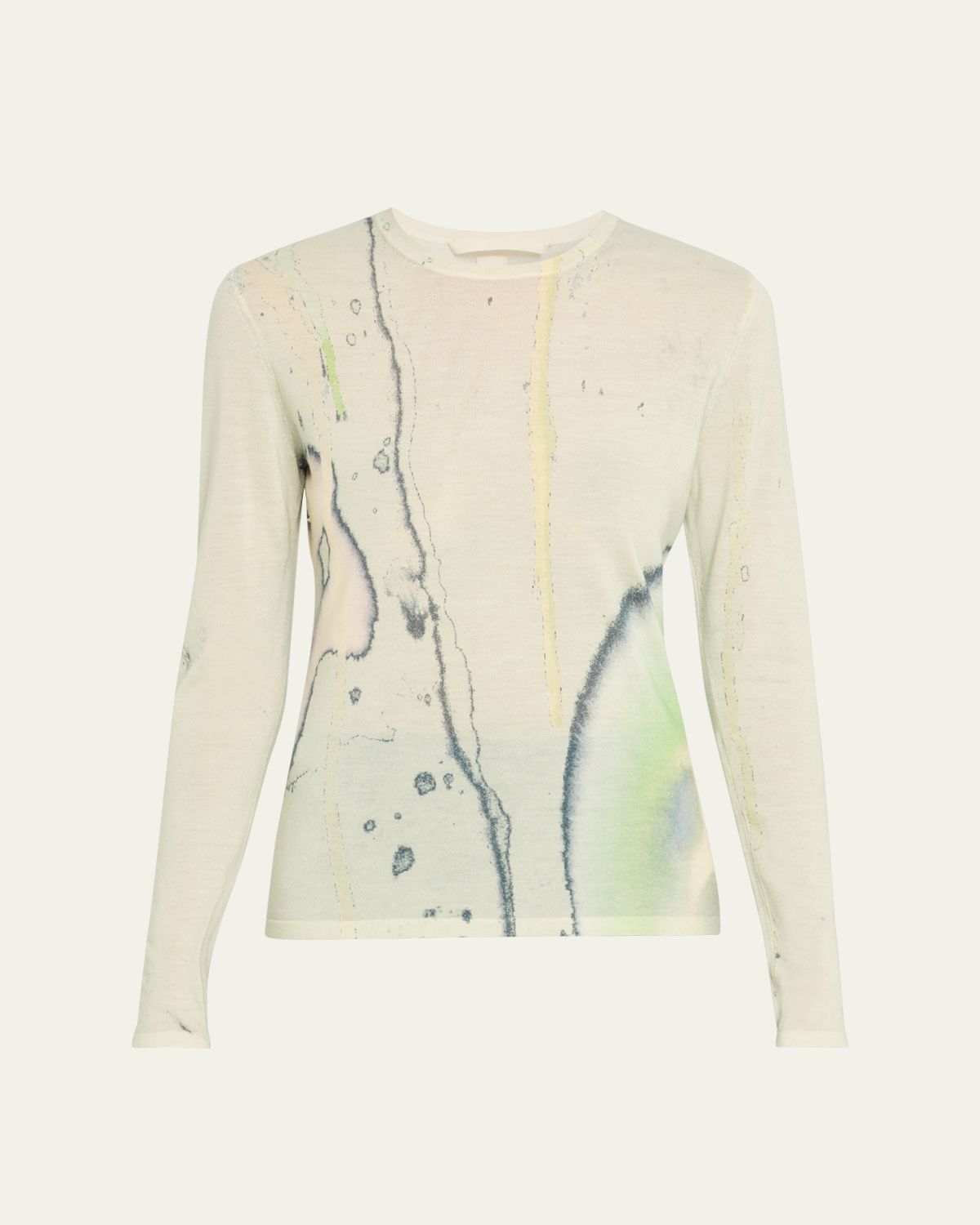 Jason Wu Collection Watercolor-Print Merino Wool Sweater