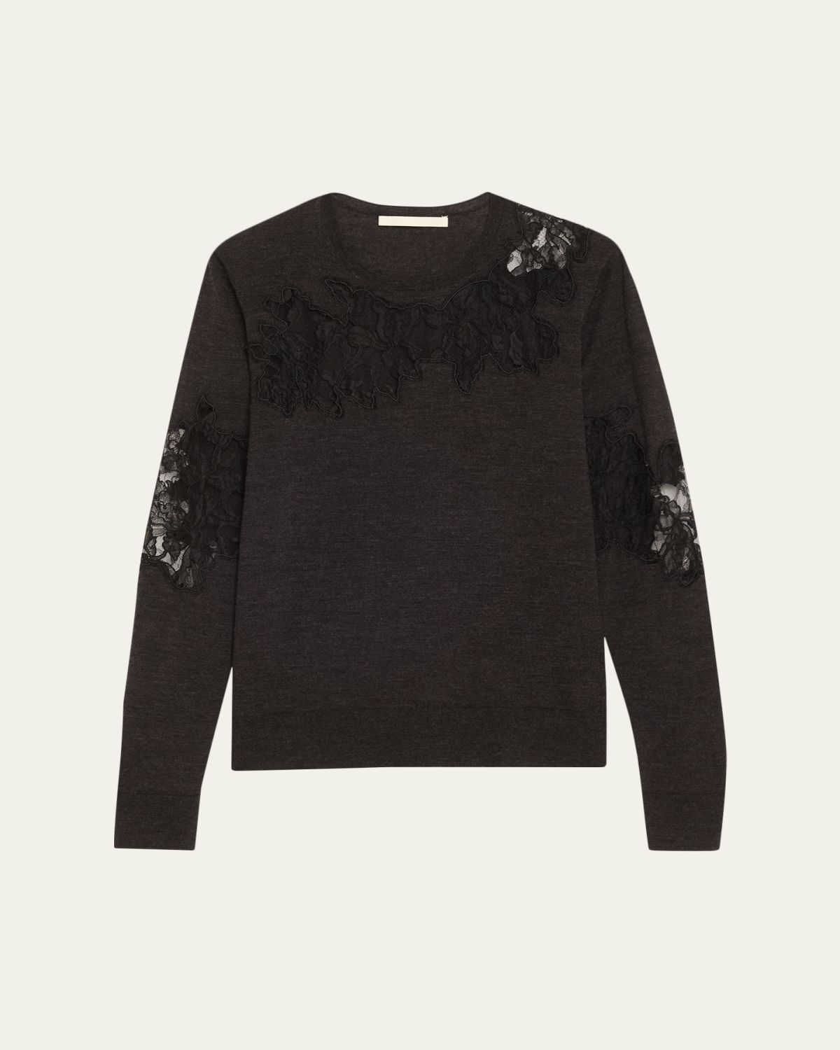 Jason Wu Collection Lace-Inset Merino Wool weater