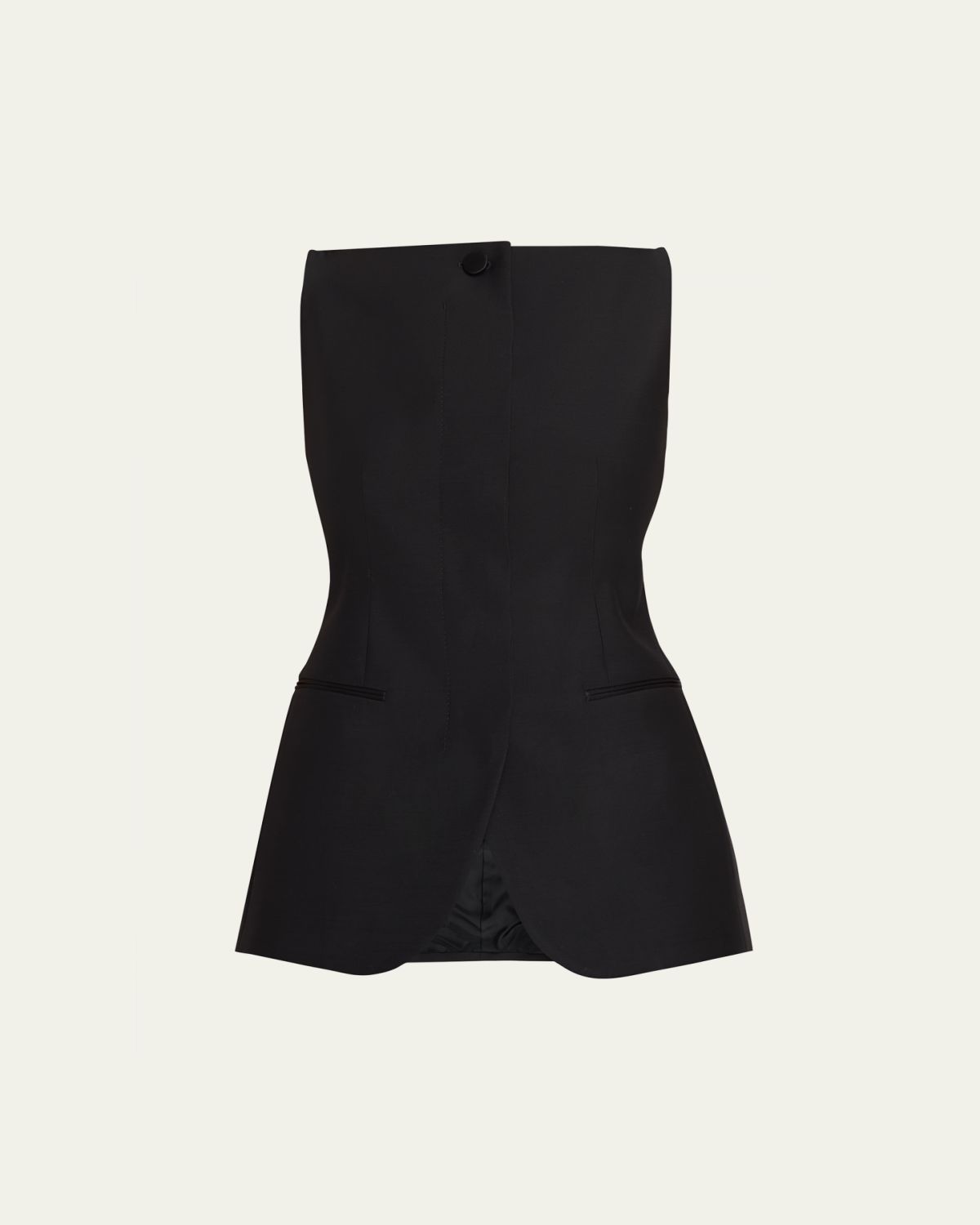 Brioni High-Neck Satin Wool Single-Breasted Vest | Thumbnail 6