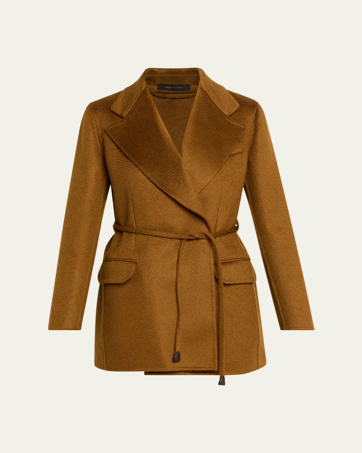 Brioni Tailored Cashmere Wrap Coat