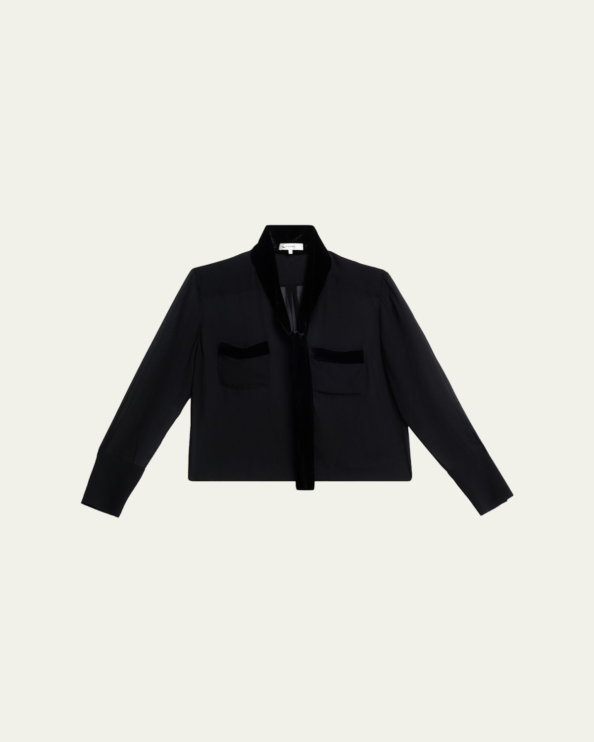 FRAME The Velvet Trim Tie Blouse