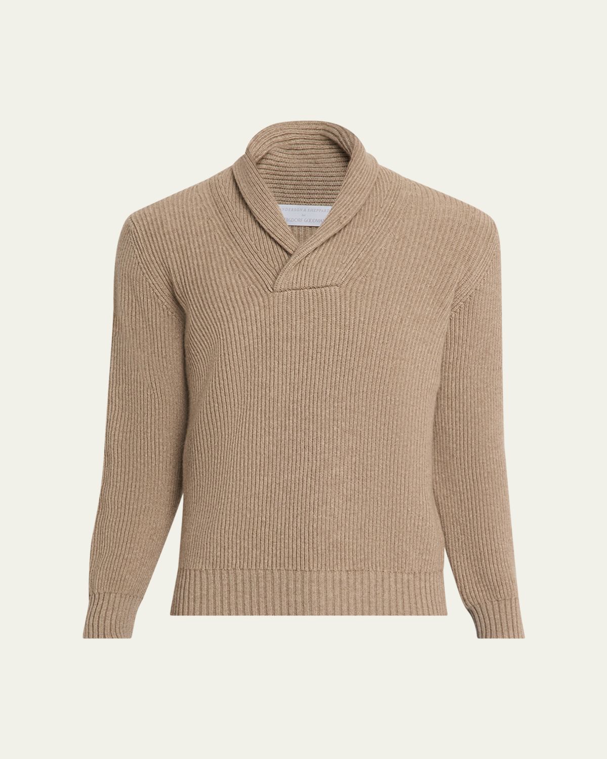 Anderson & Sheppard Men 's Cashmere Rib Shawl Sweater