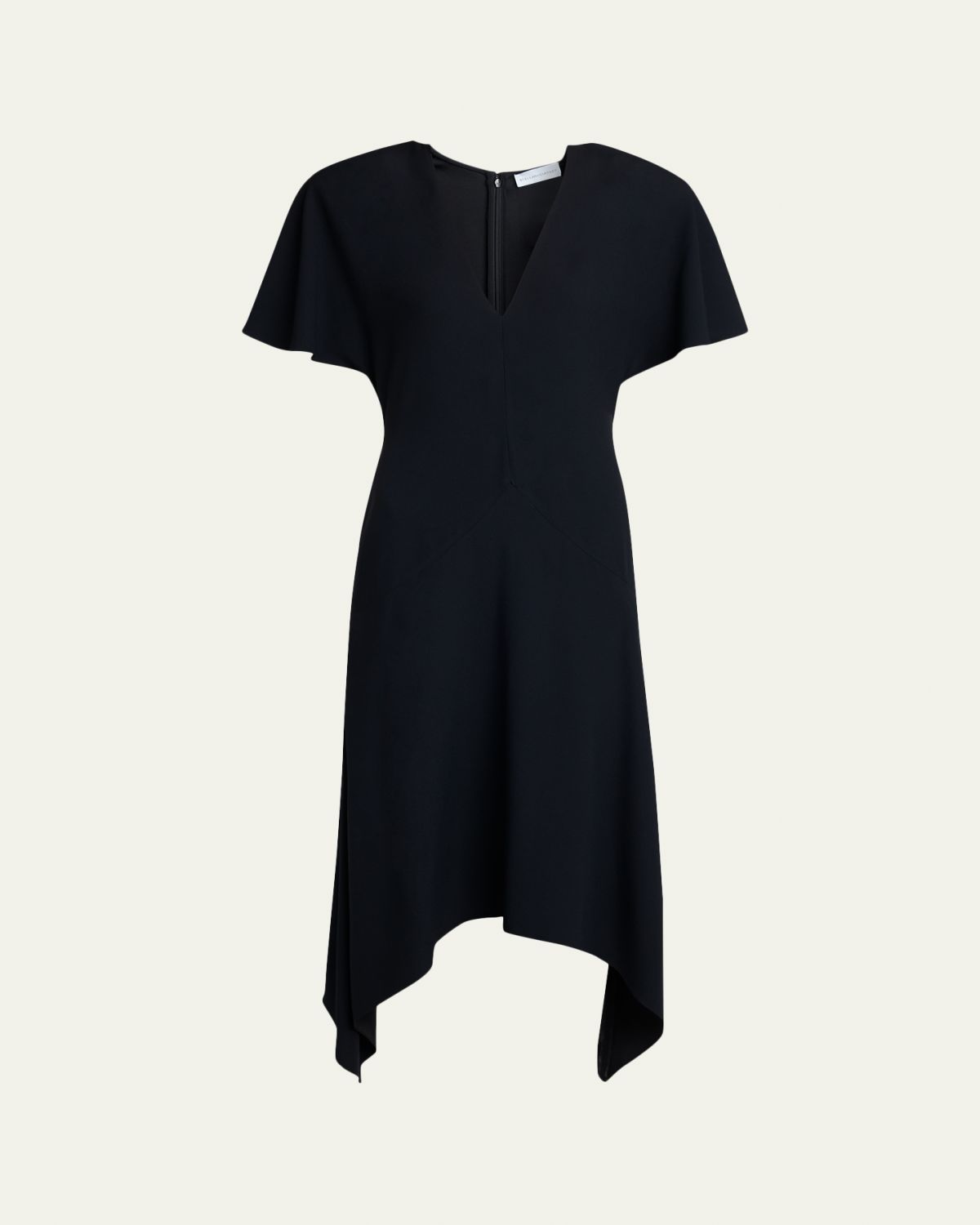 Stella McCartney V-Neck Short-Sleeve Handkerchief Midi Dress