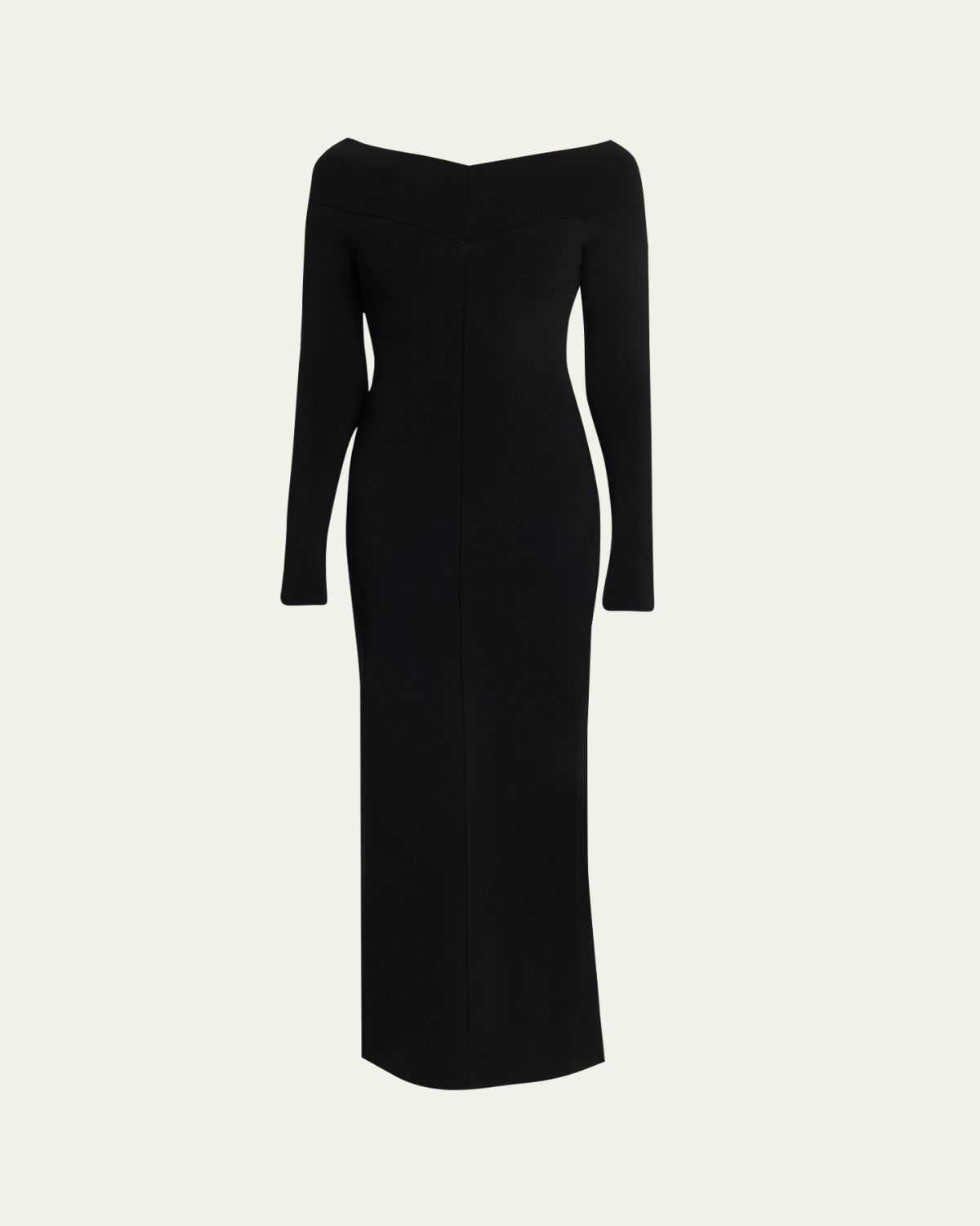 Stella McCartney Compact Knit Off-Shoulder Maxi Dress