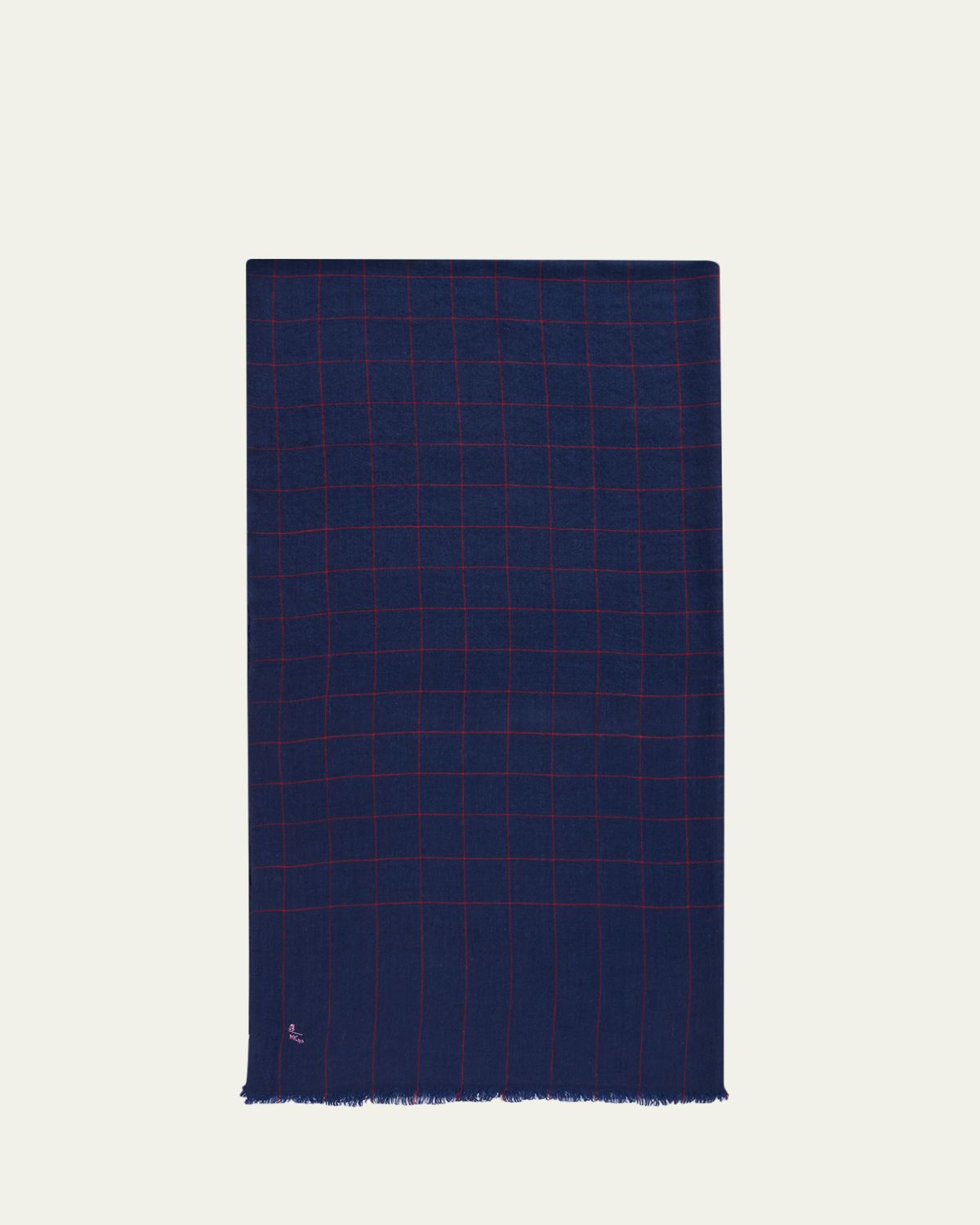 Anderson & Sheppard Men's Hairline Windowpane Check Cashmere Scarf | Thumbnail 5 Anderson & Sheppard Men's Hairline Windowpane Check Cashmere Scarf | Thumbnail 5