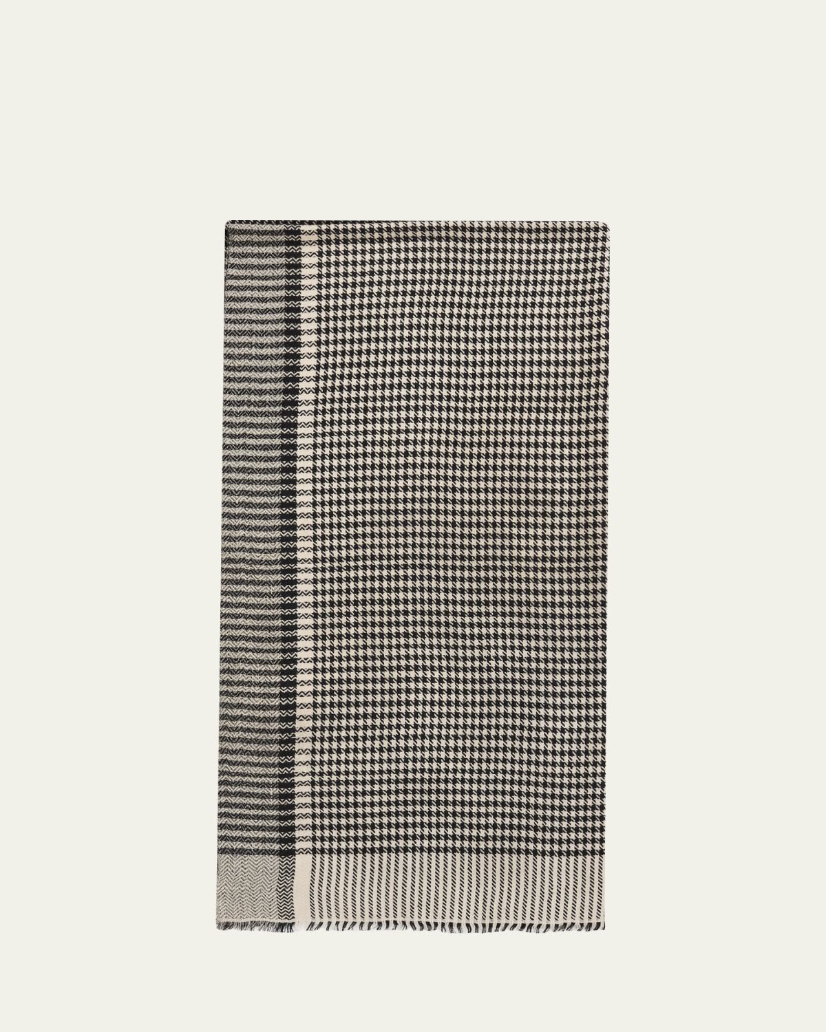 Anderson & Sheppard Men's Handwoven Houndstooth Cashmere Scarf | Thumbnail 5