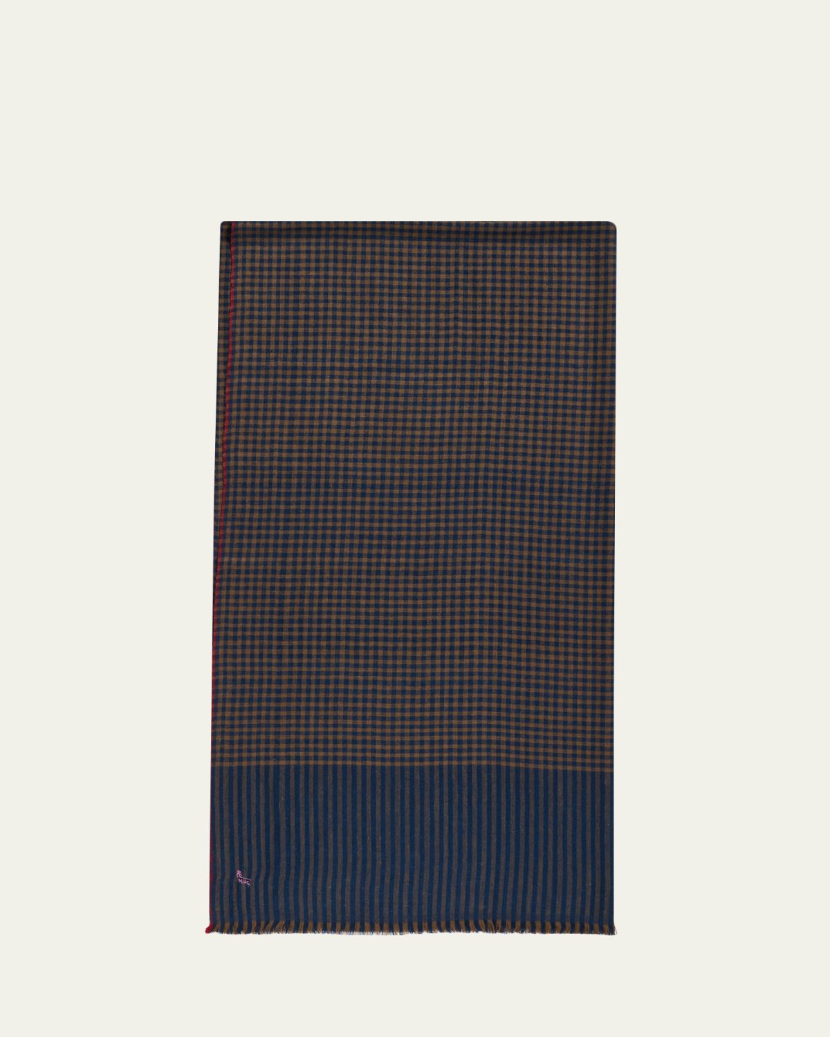 Anderson & Sheppard Men 's Mini-Check Cashmere Scarf