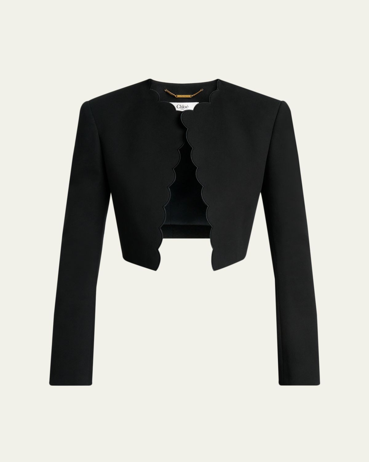 Chloe Scalloped Cavalry Cotton Crop Jacket