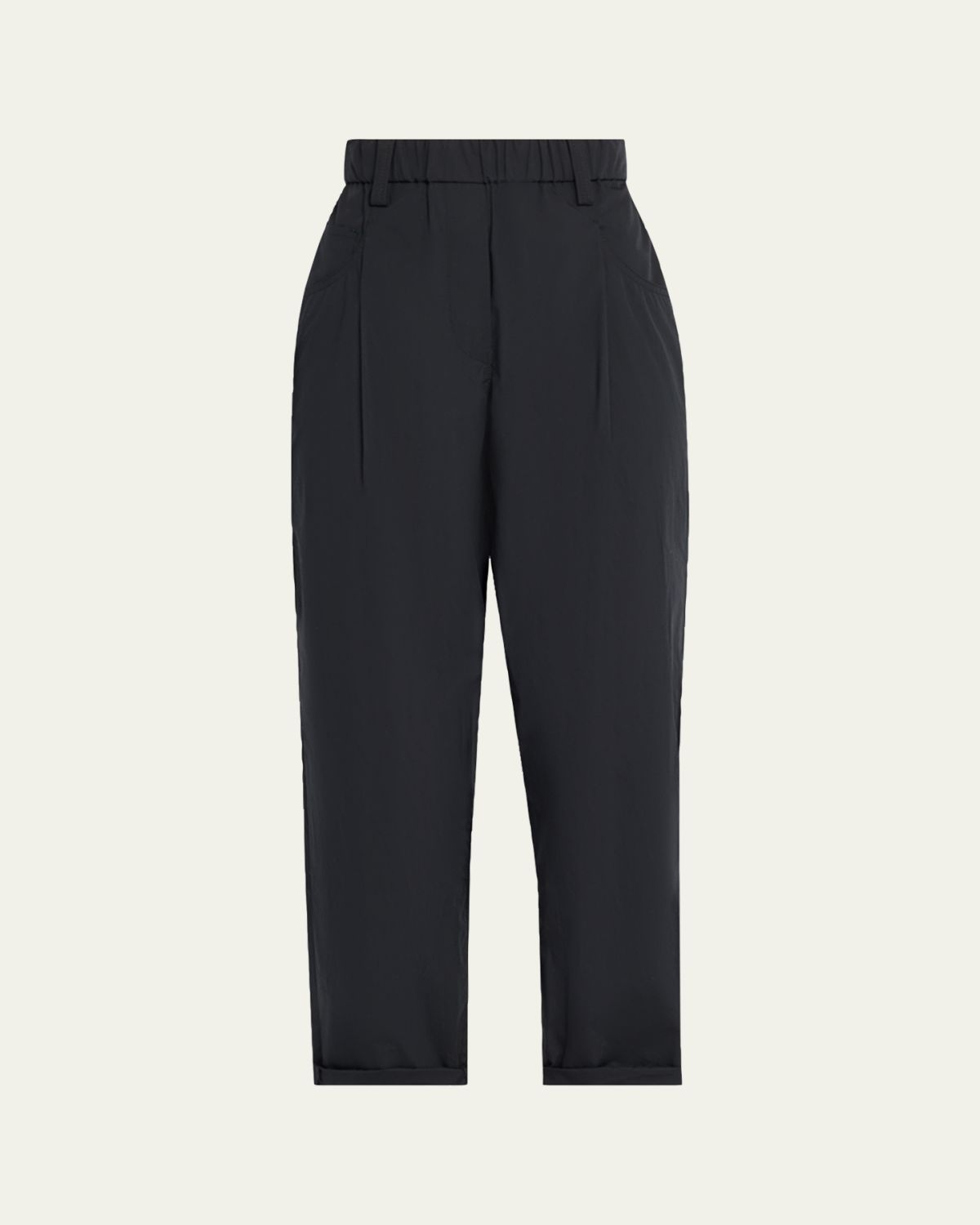 Brunello Cucinelli Tapered Lightweight Poplin Crop Pants | Thumbnail 14