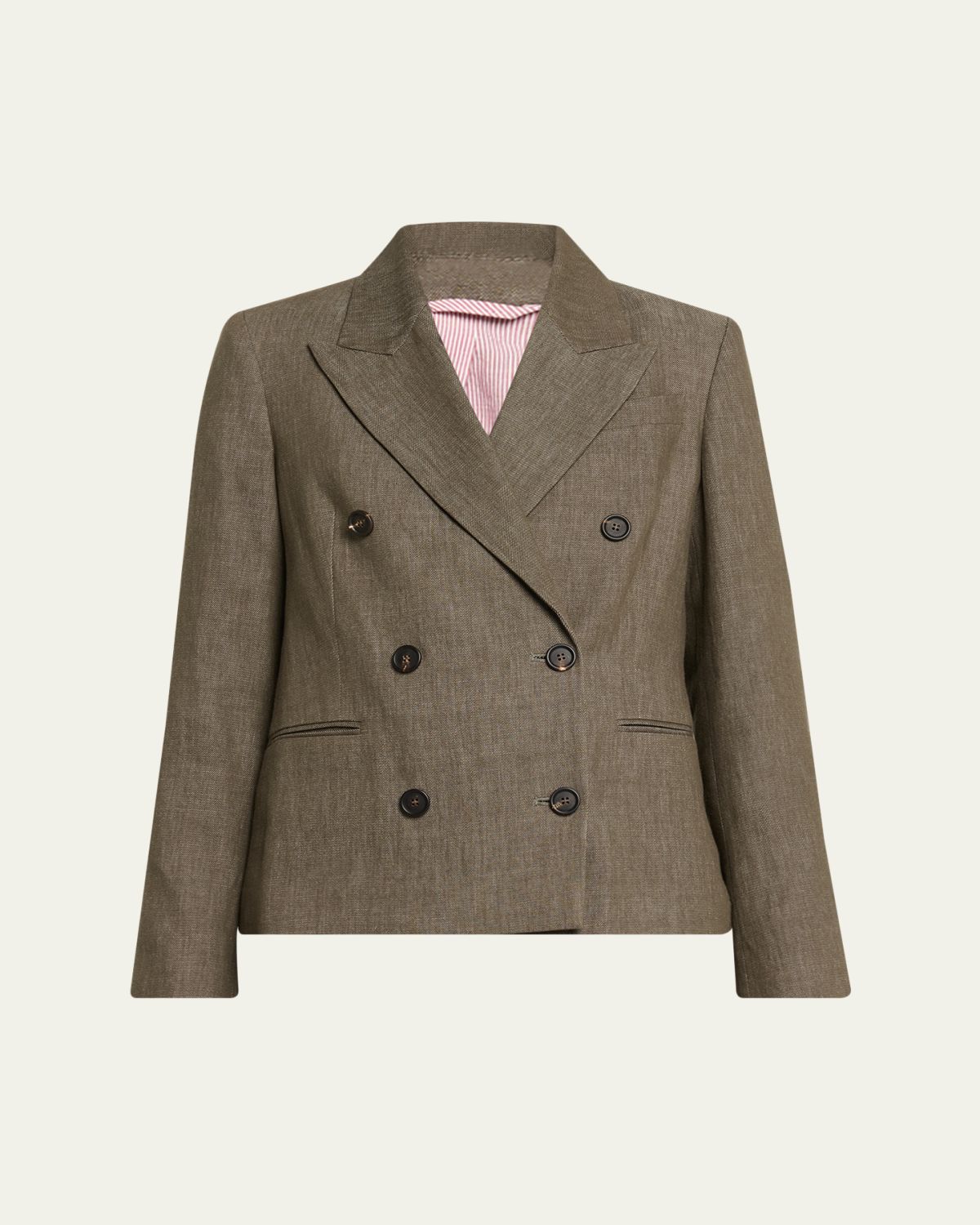 Brunello Cucinelli Double-Breasted Cotton Denim Blazer