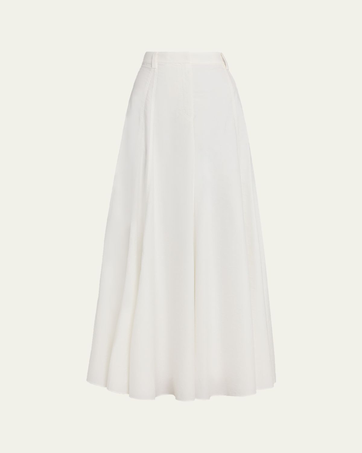 Brunello Cucinelli Techno Cotton Poplin Maxi Skirt
