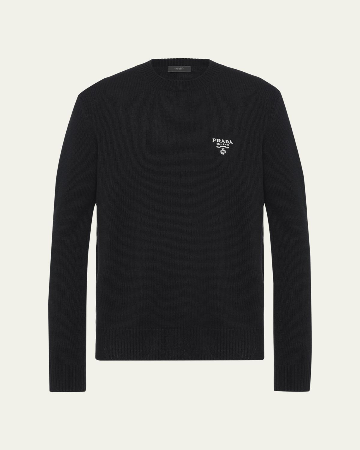 Prada Men's Cashmere Logo Crewneck Sweater