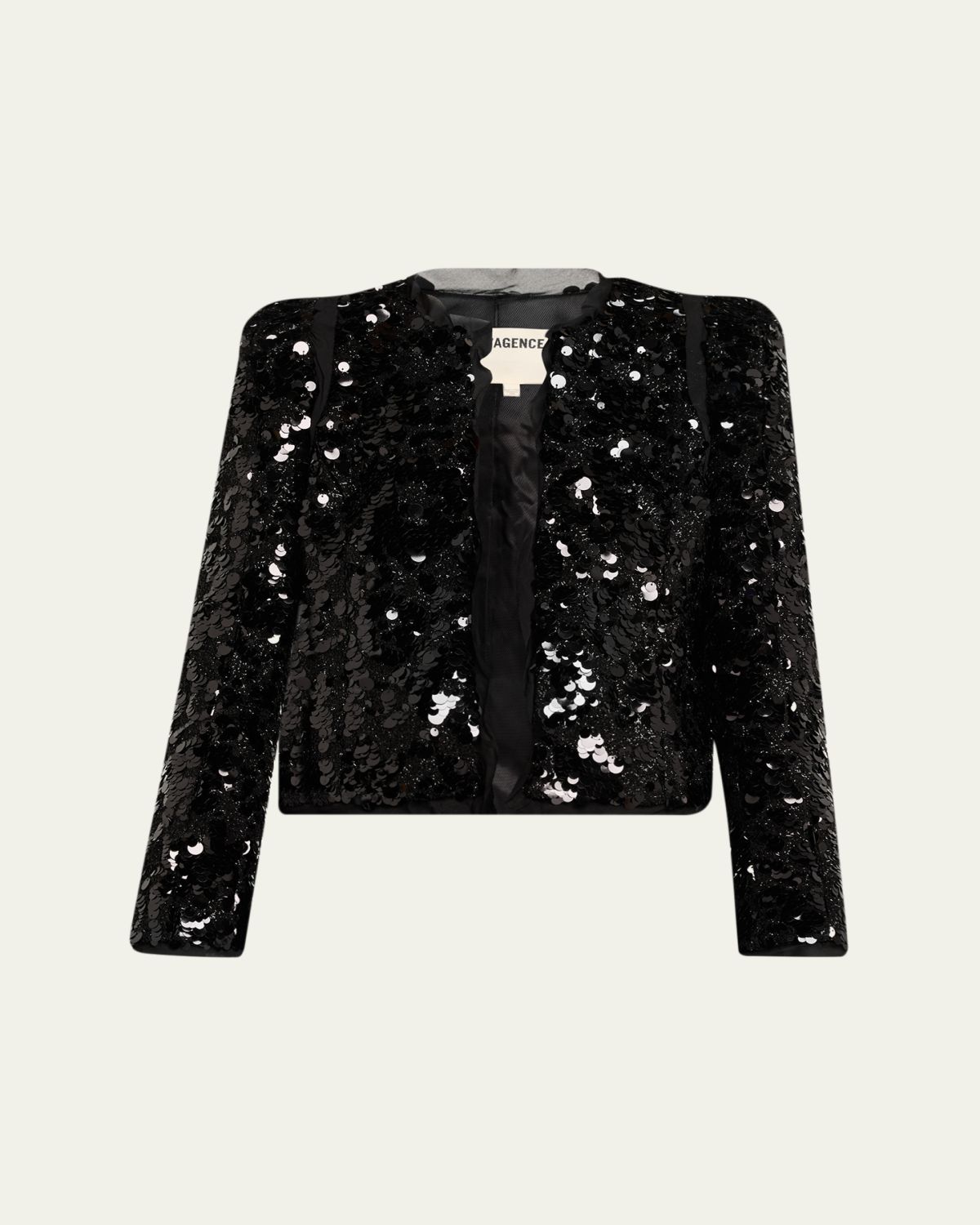 L'Agence Shai Sequined Metallic Tweed Jacket