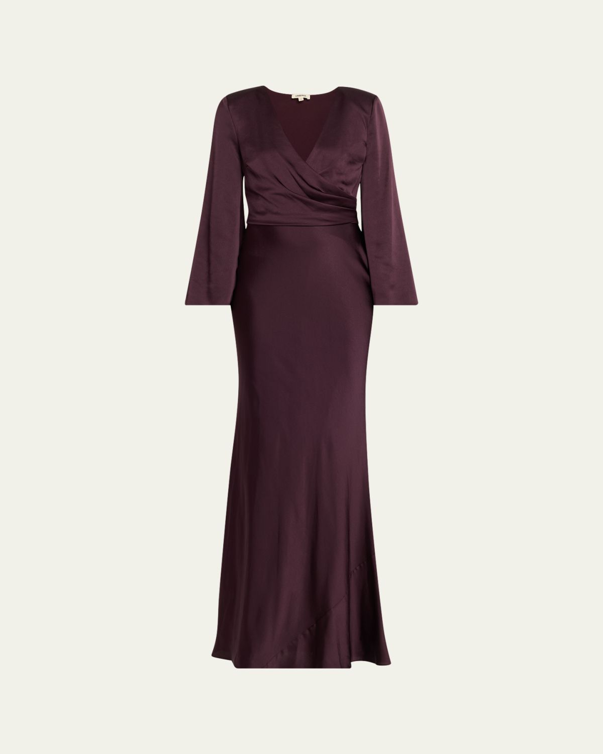 L 'Agence Manon Surplice Satin Maxi Dress
