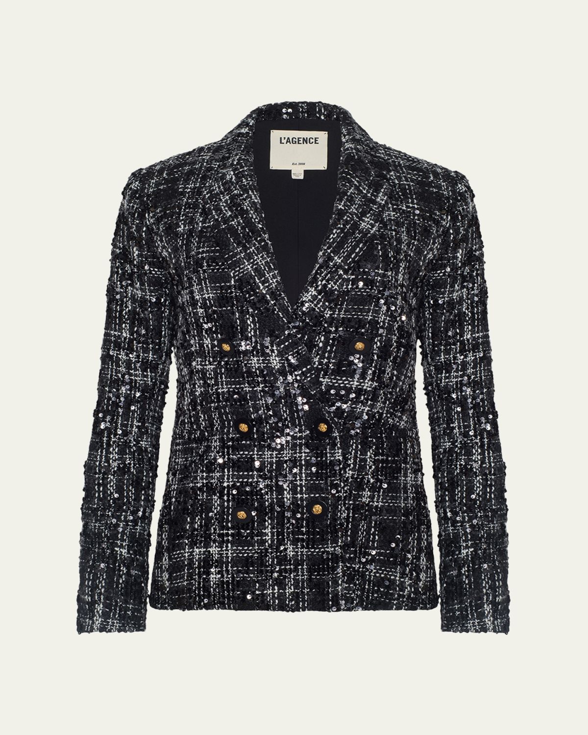L 'Agence Colin Sequined Tweed Blazer