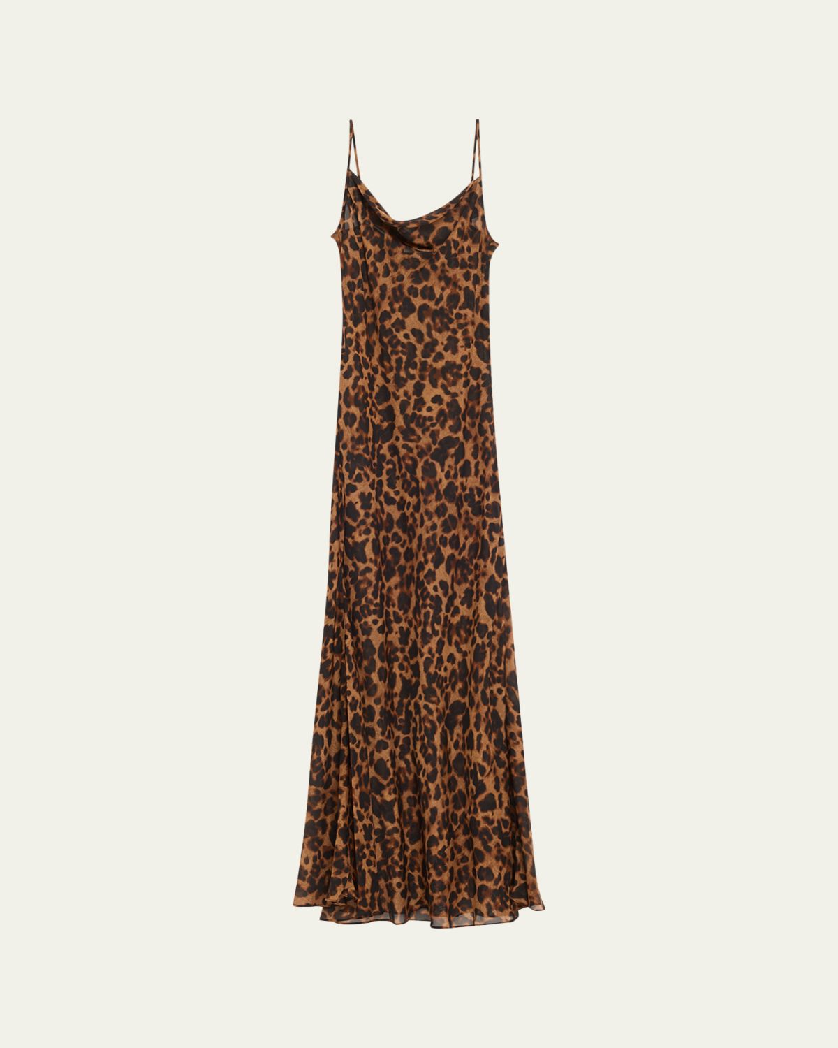 L 'Agence Leopard Christine Maxi Slip Dress