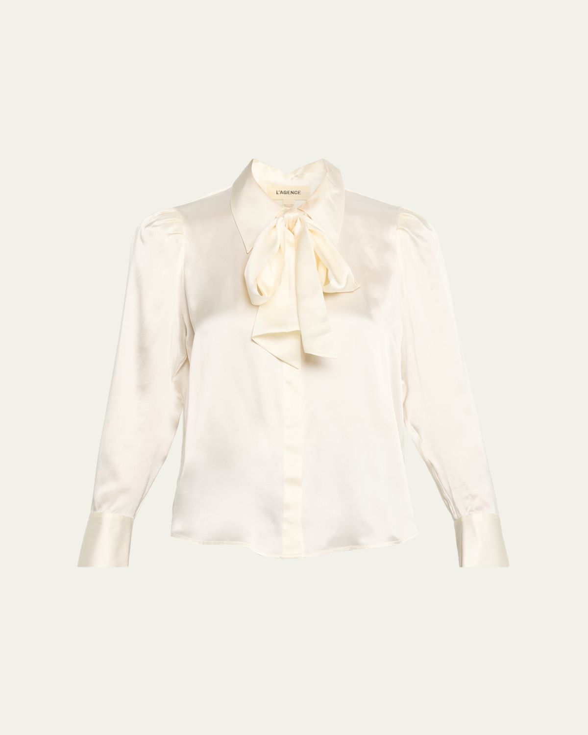 L 'Agence Honey Tie-Neck Silk Blouse