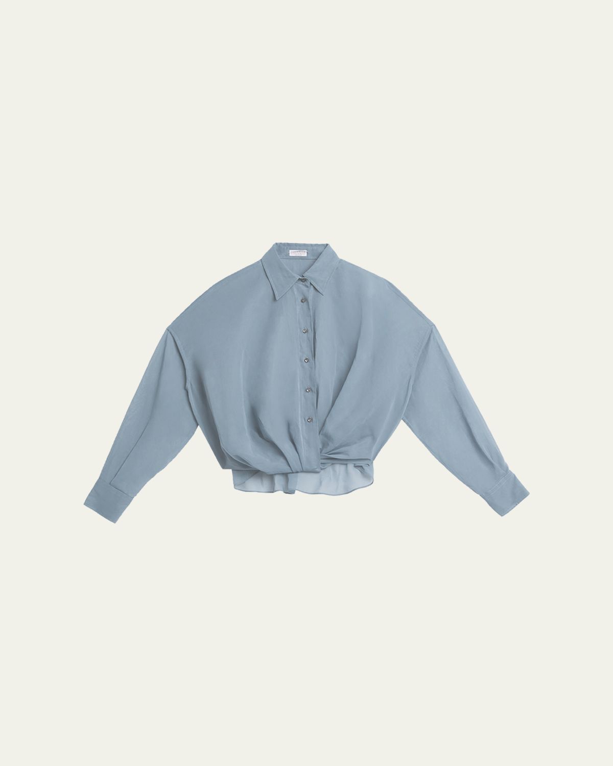 Brunello Cucinelli Twisted Sheer Cotton Button-Down Shirt