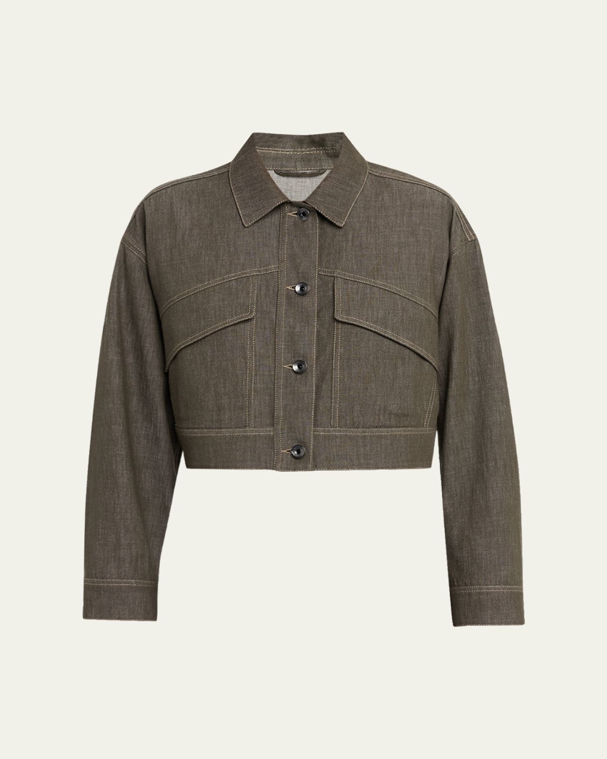 Brunello Cucinelli Denim Cropped Jacket