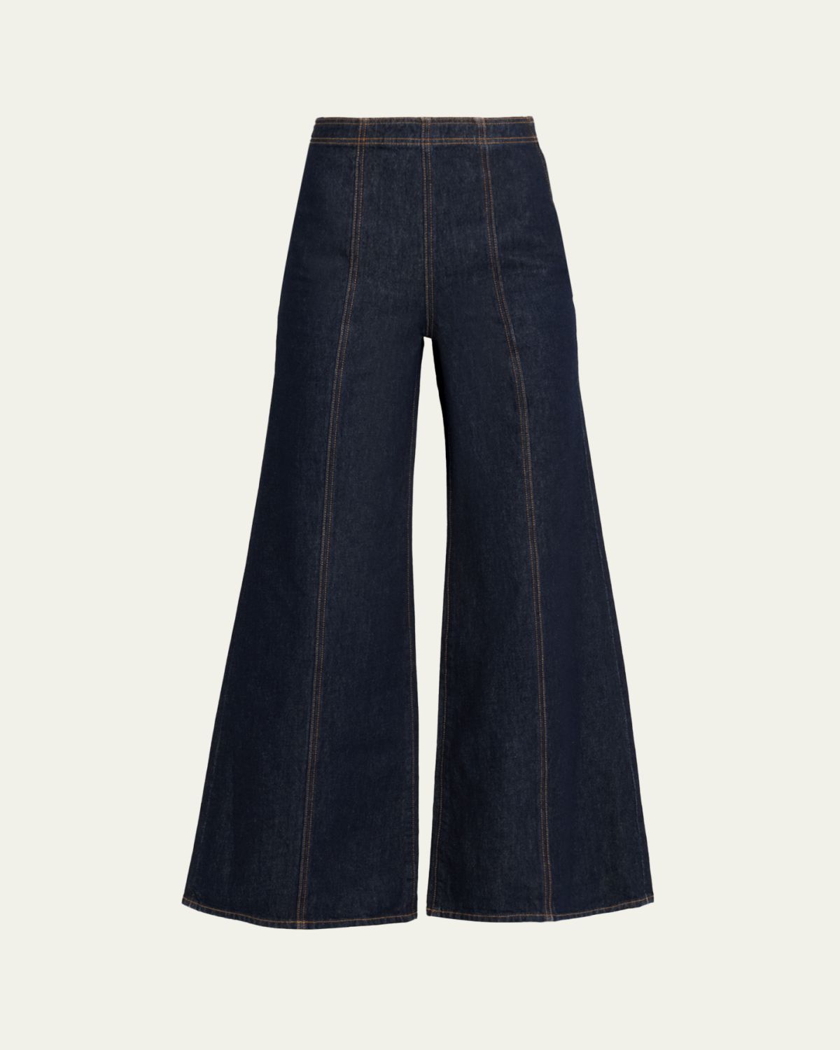 Ulla Johnson The Bianca Front-Seam Wide-Leg Jeans