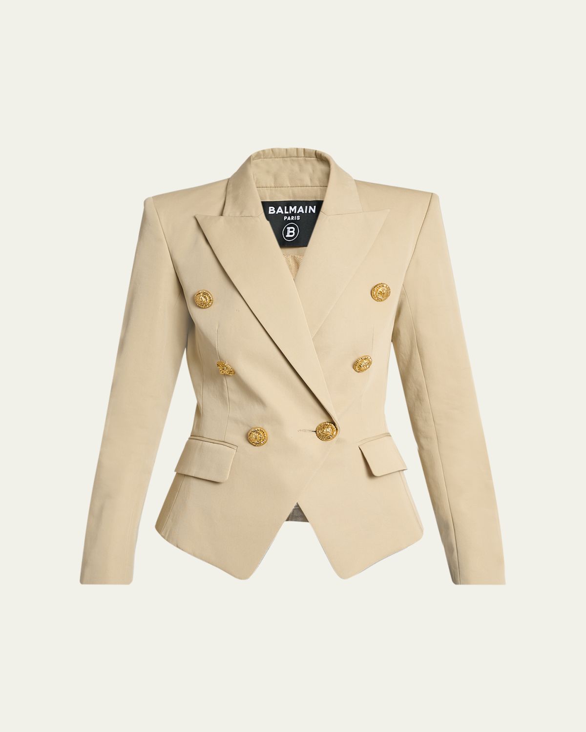 Balmain 6-Button Double-Breasted Gabardine Jacket