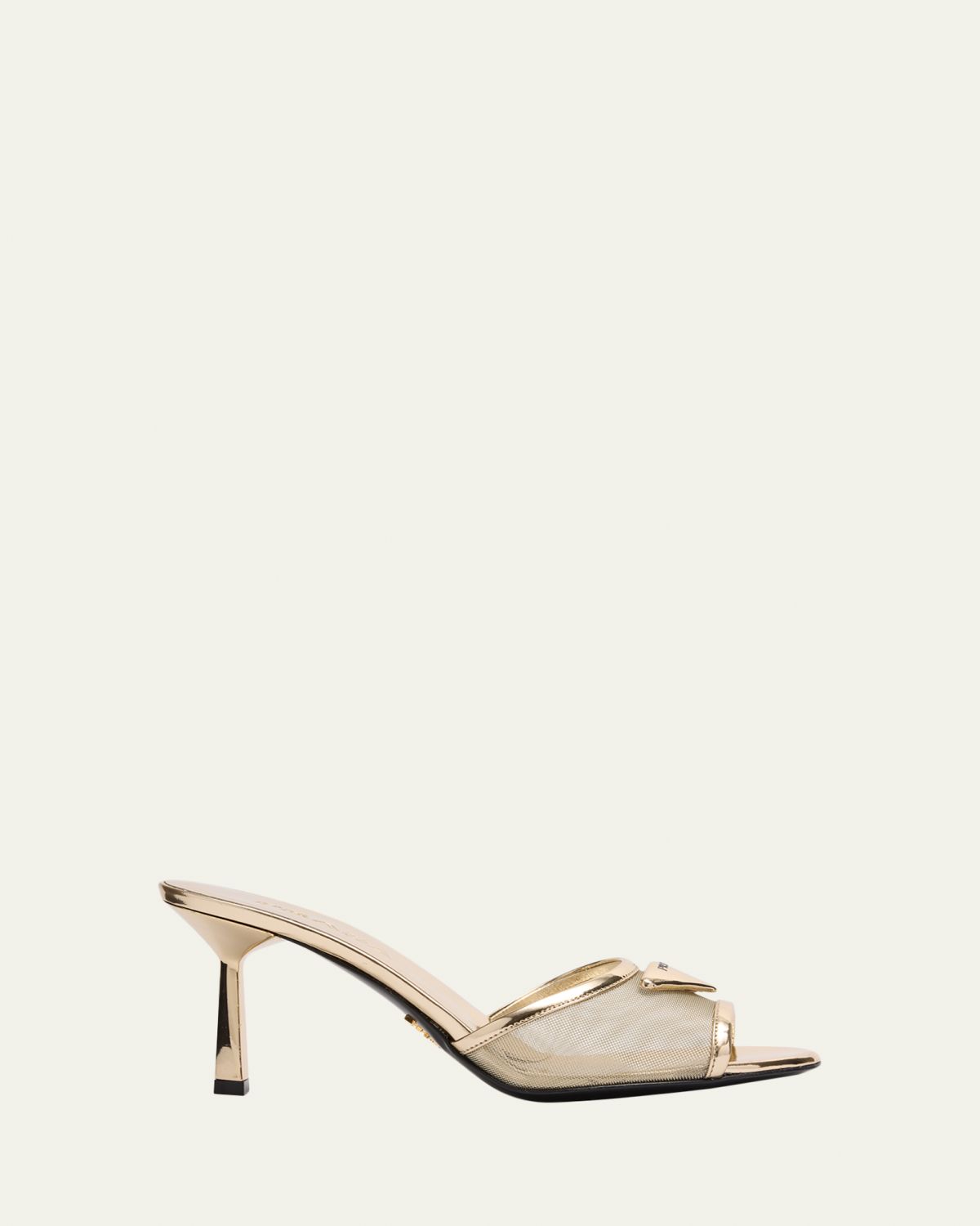 Prada 75mm Metallic Leather Mesh Sandals | Thumbnail 6
