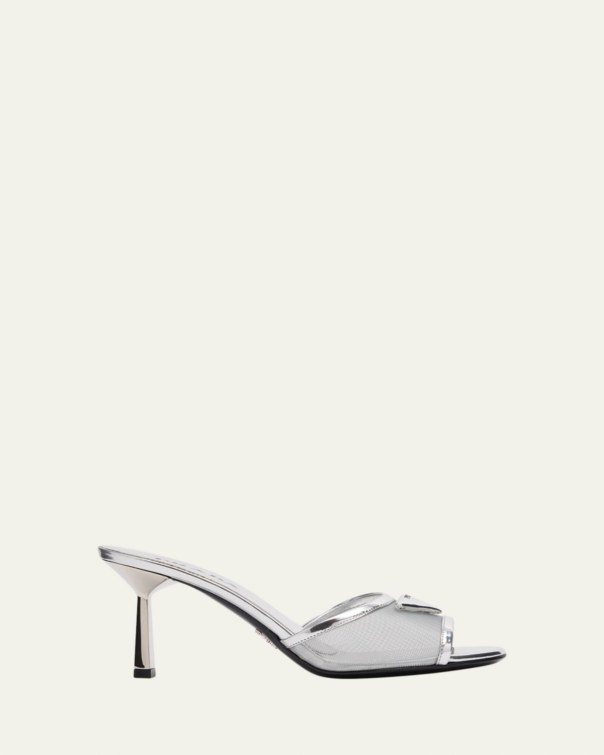 Prada 75mm Metallic Leather Mesh Sandals