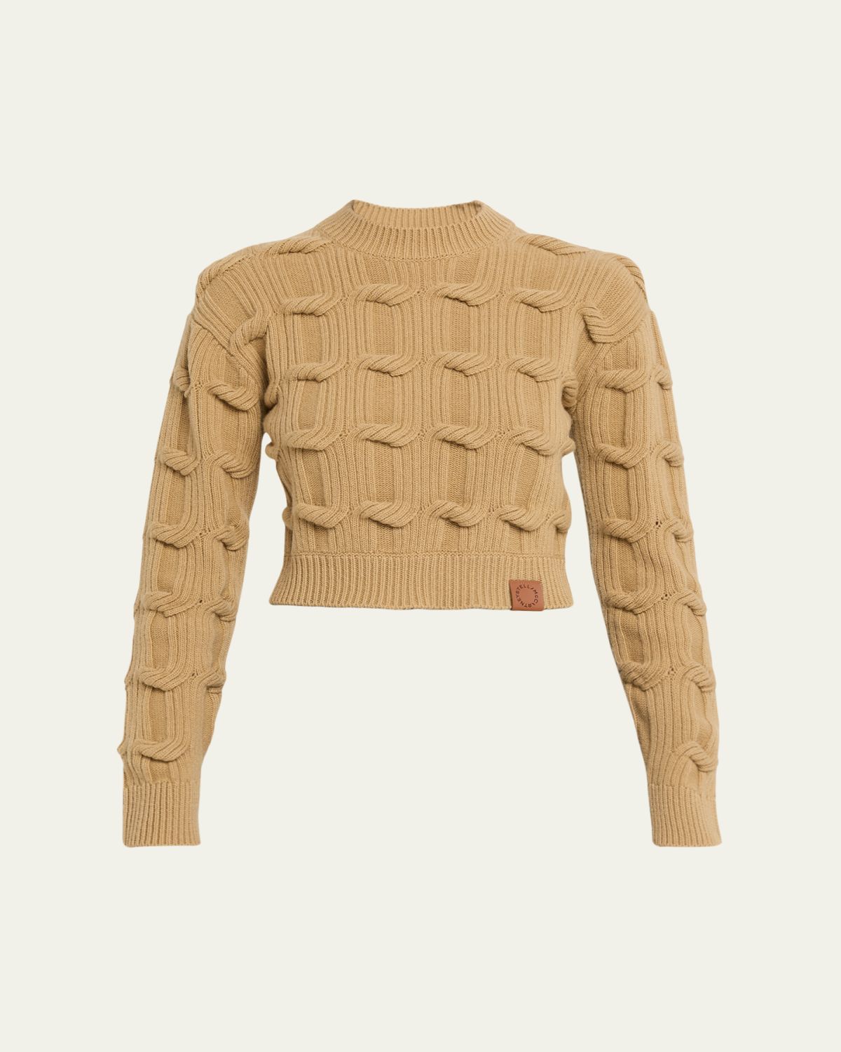 Stella McCartney Cable Knit Crop Crewneck Sweater