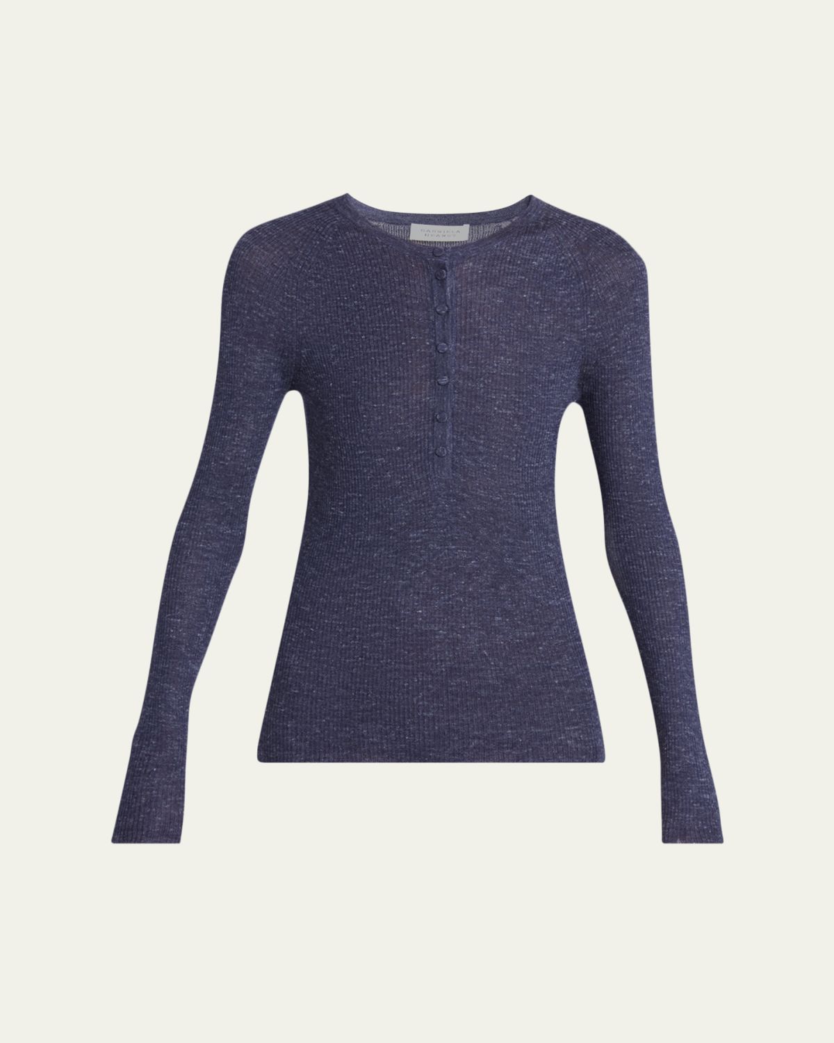 Gabriela Hearst Anges Cashmere Rib Henley Sweater