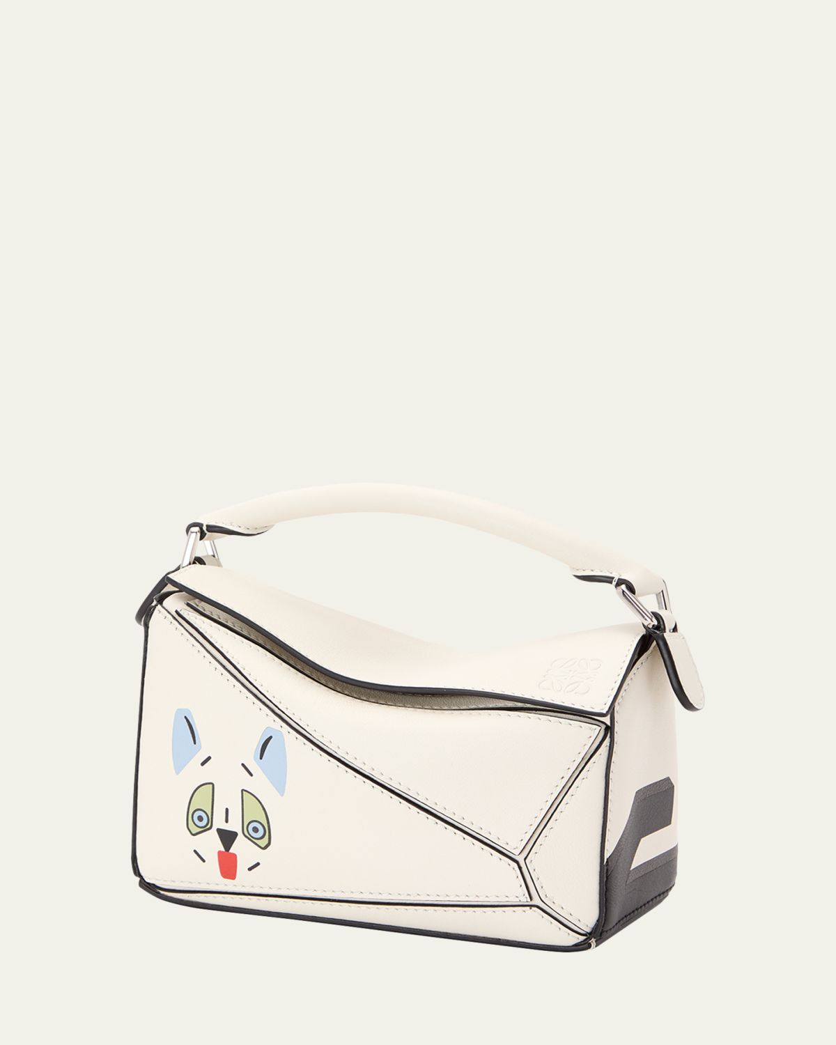 Loewe x Louis Wain Puzzle Futurist Cats Top-Handle Bag in Leather