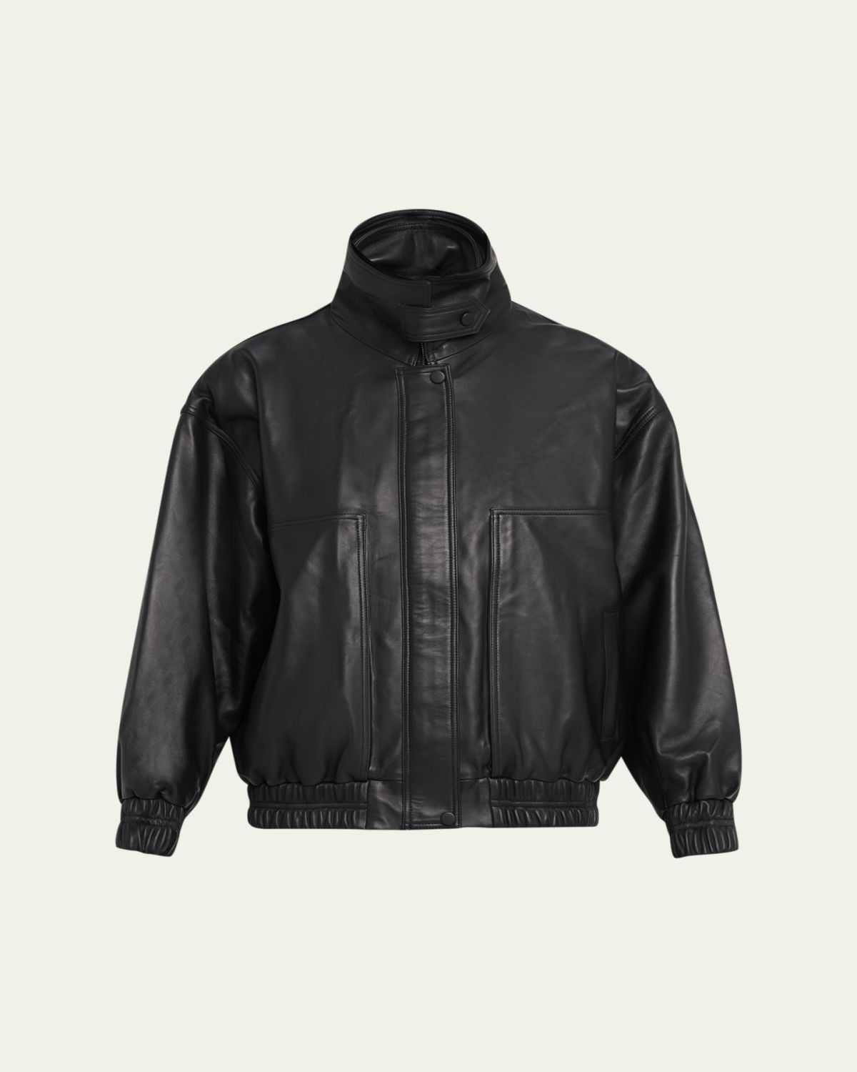 AEXAE Leather Double-Collar Jacket