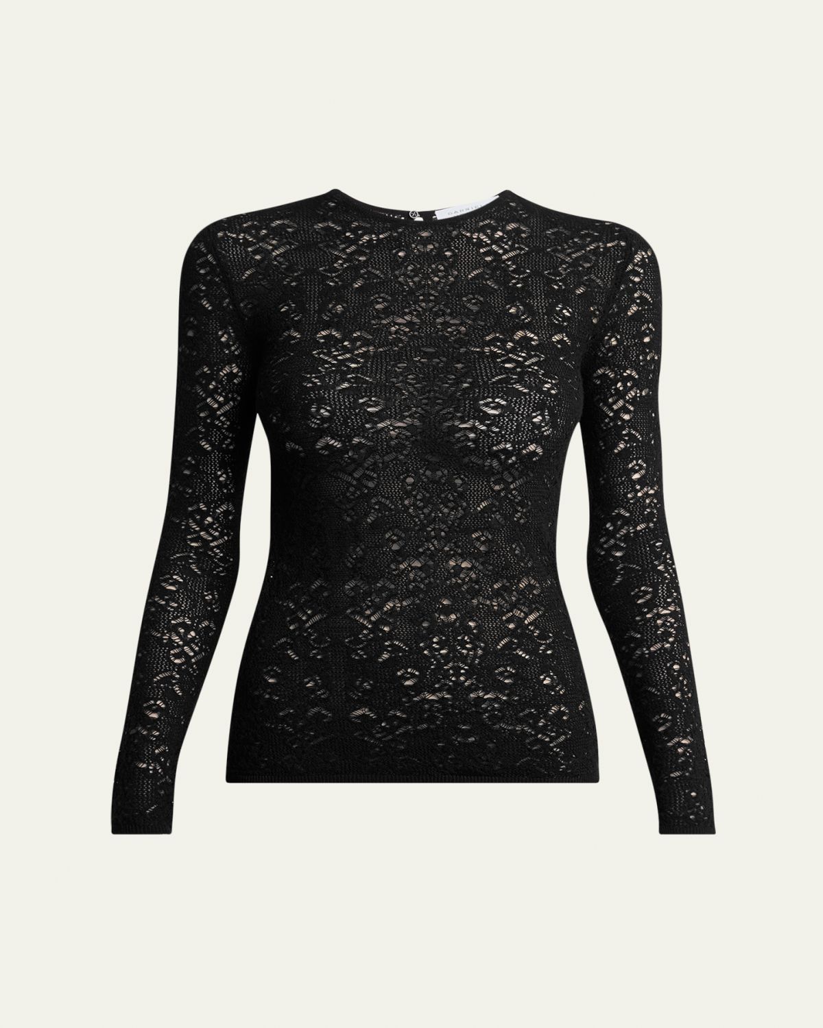 Gabriela Hearst Evander Wool-Cashmere Lace Crochet Knit Top