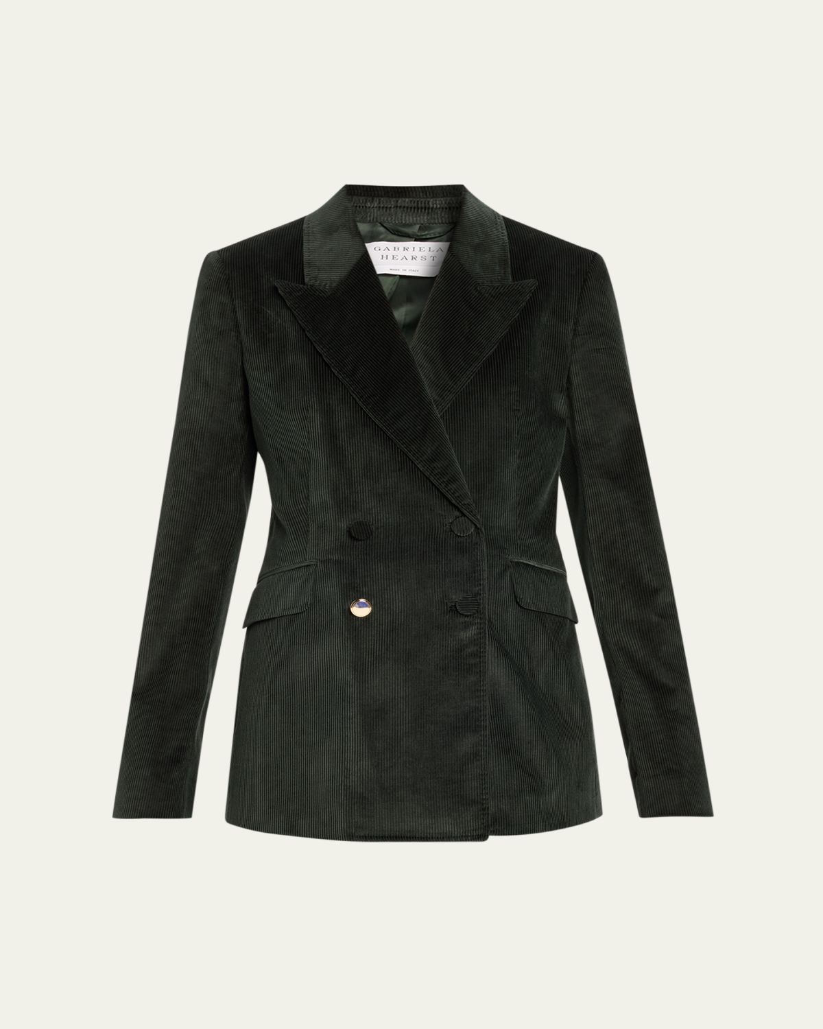 Gabriela Hearst Angela Corduroy Double-Breasted Blazer Jacket