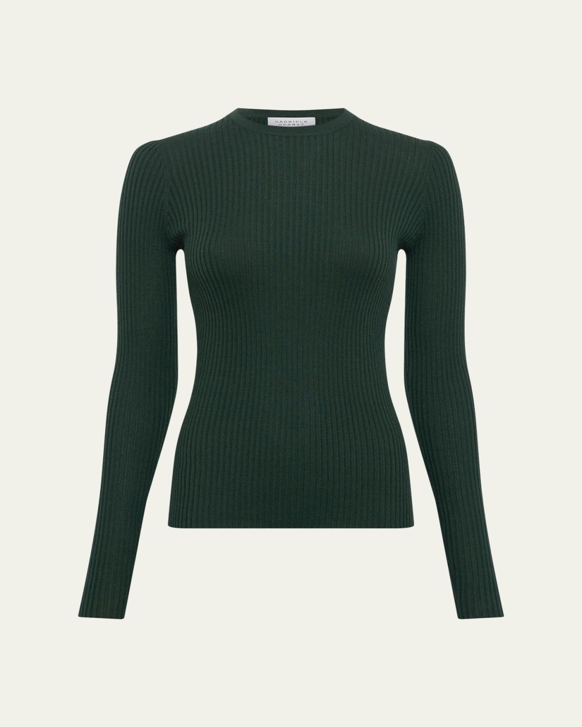 Gabriela Hearst Browning Rib Knit Cashmere-Silk Crewneck Sweater