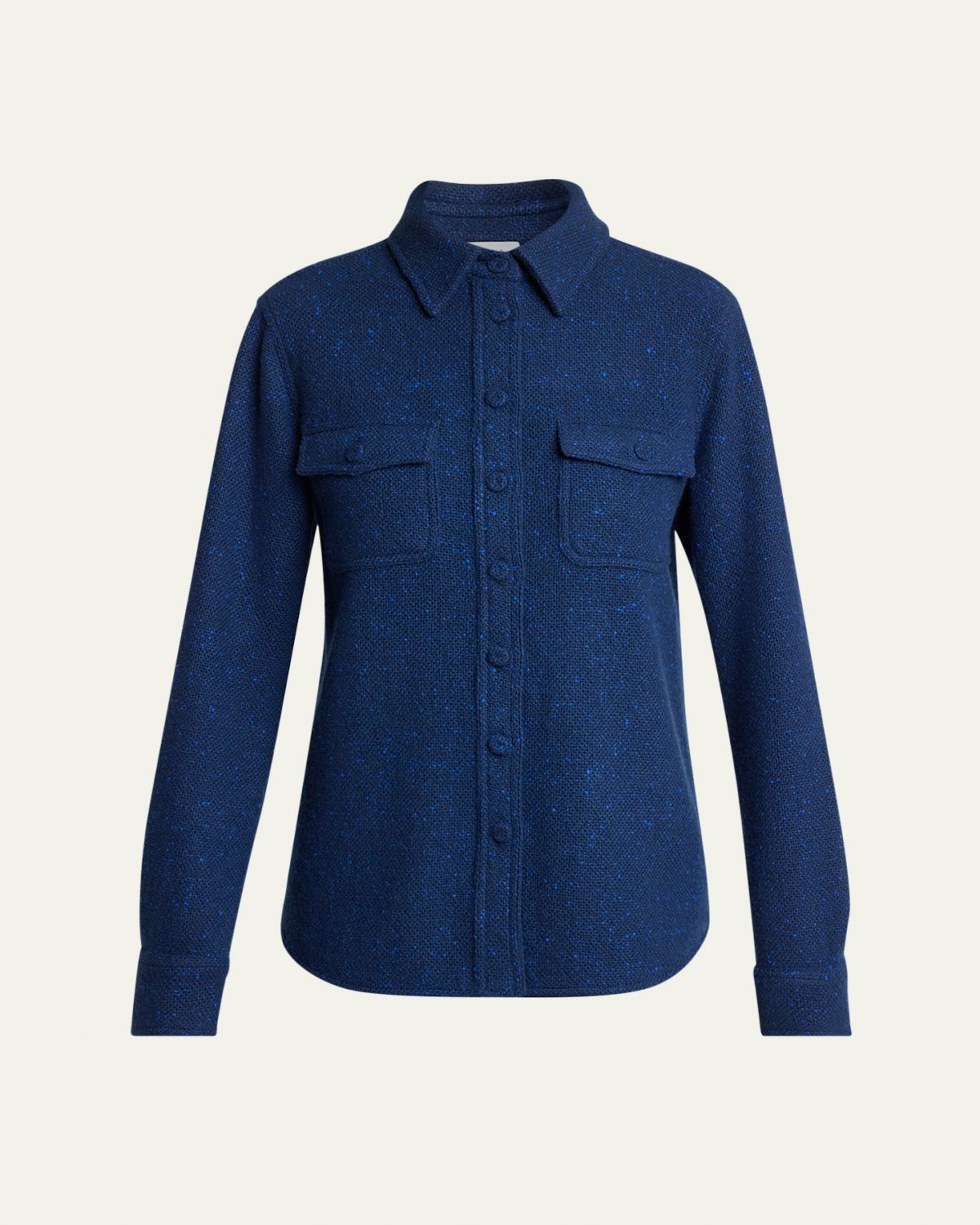 Gabriela Hearst John Austin Cashmere Tweed Button-Down Shirt