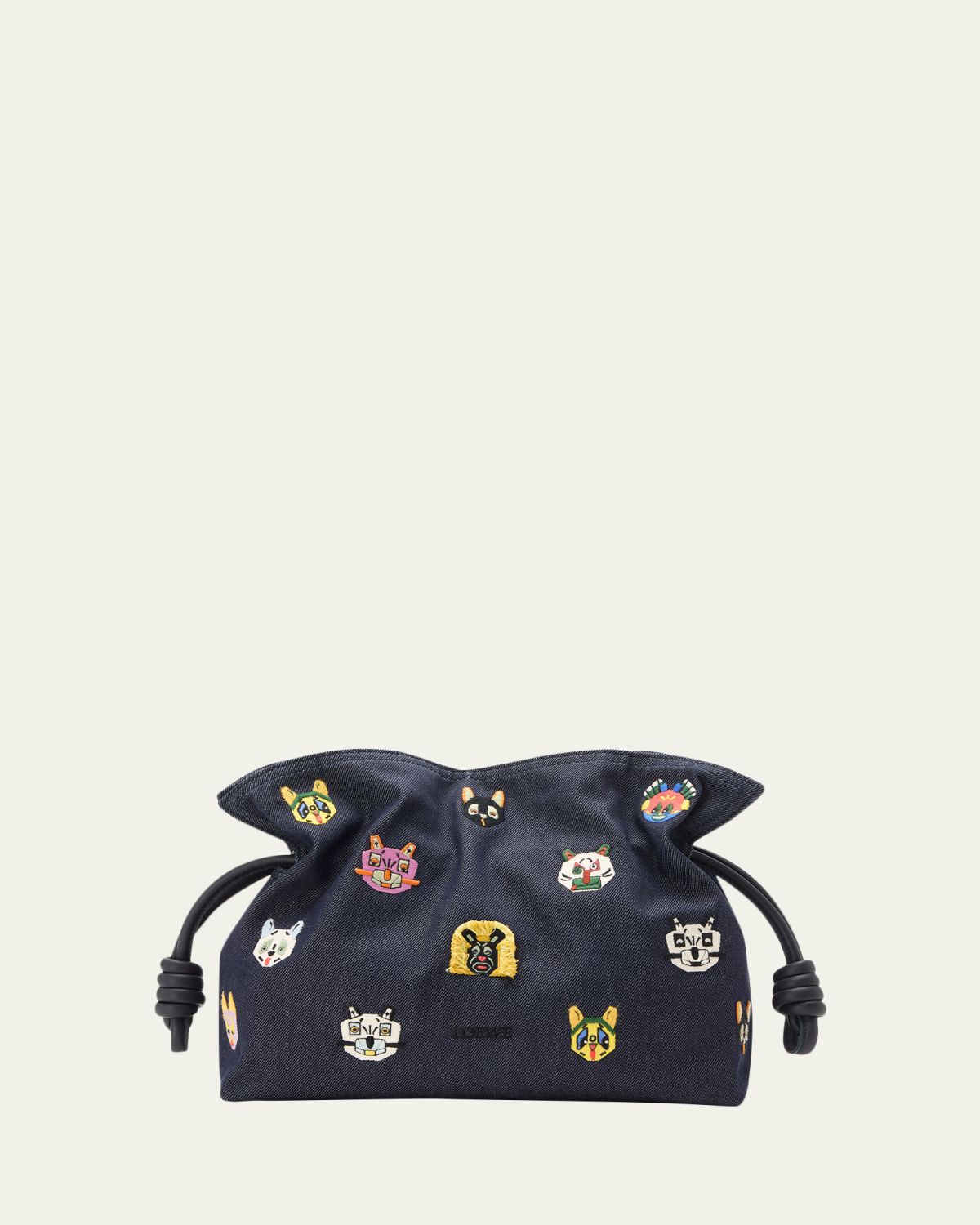 Loewe x Louis Wain Flamenco Clutch Bag in Denim