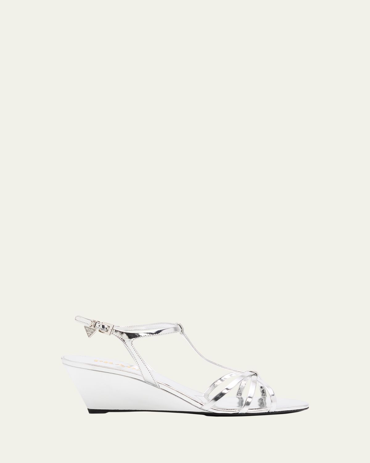 Prada 55mm Metallic Leather Wedge Sandals | Thumbnail 6 Prada 55mm Metallic Leather Wedge Sandals | Thumbnail 6