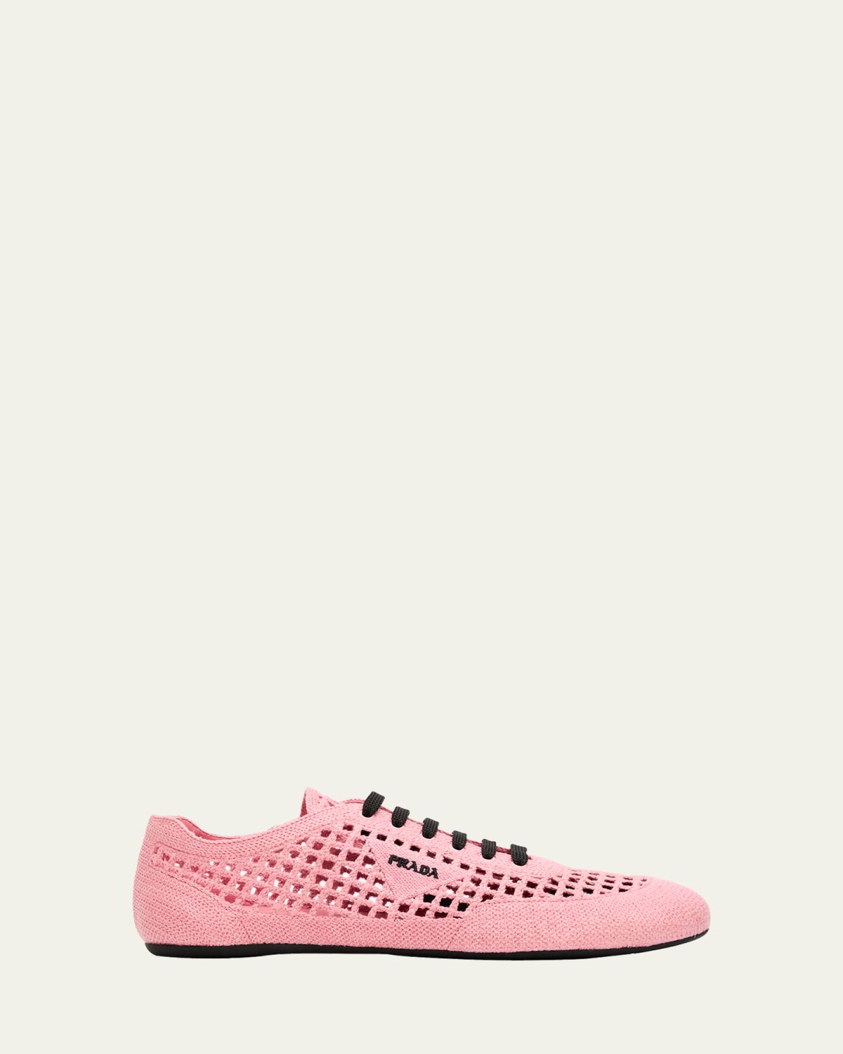 Prada Metallic Crochet Low-Top Sneakers
