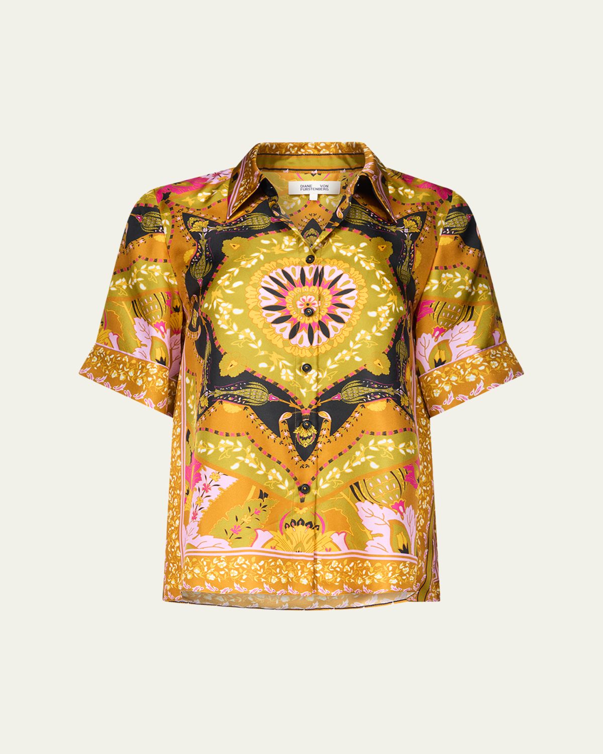 Diane von Furstenberg Alexa Floral-Print ilk hirt