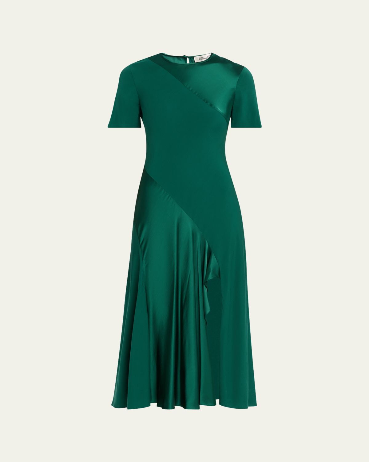 Diane von Furstenberg Araminta Bias-Cut Stretch Satin Midi Dress