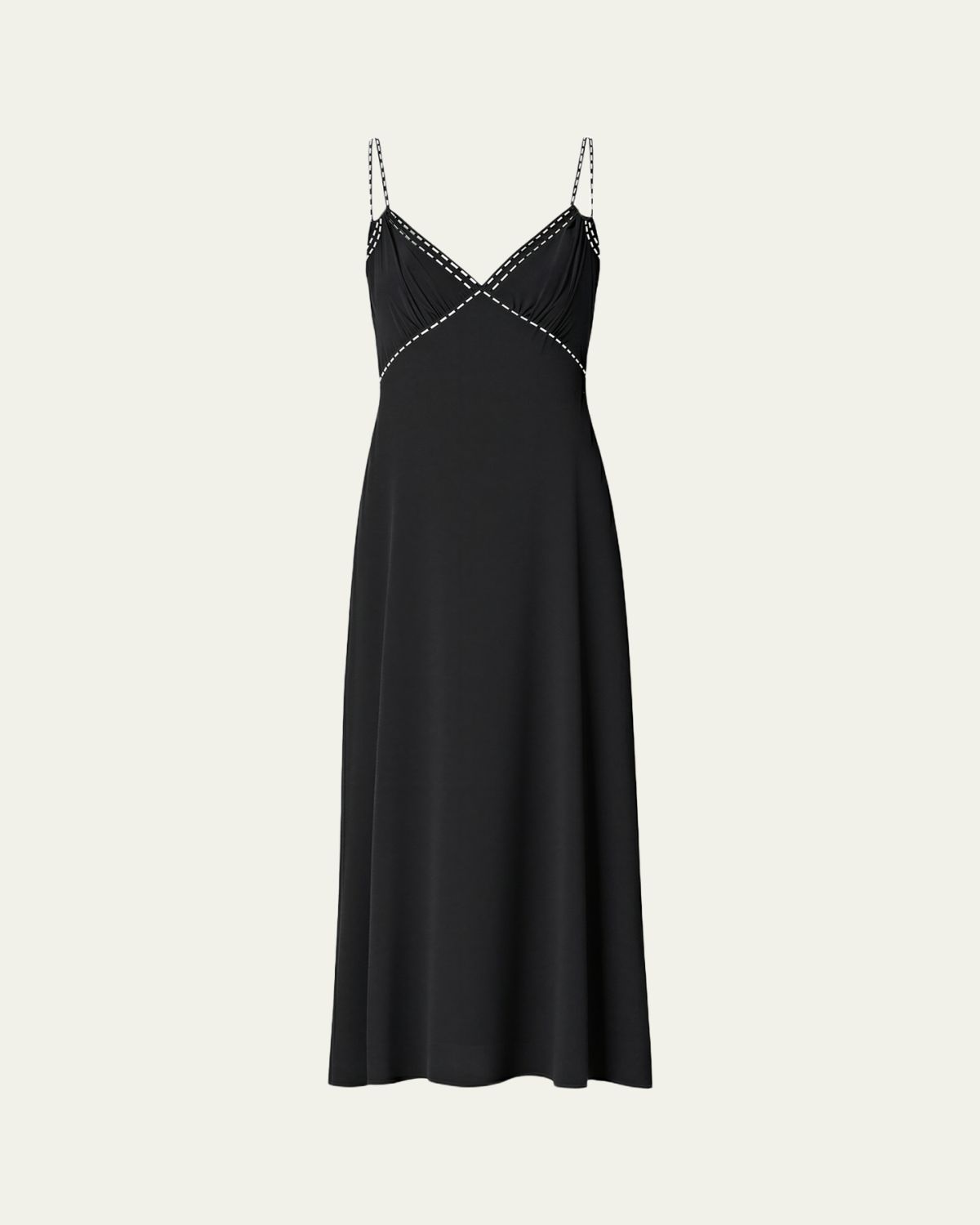 Diane von Furstenberg Iris Glass-Embellished Empire Silk Midi Dress