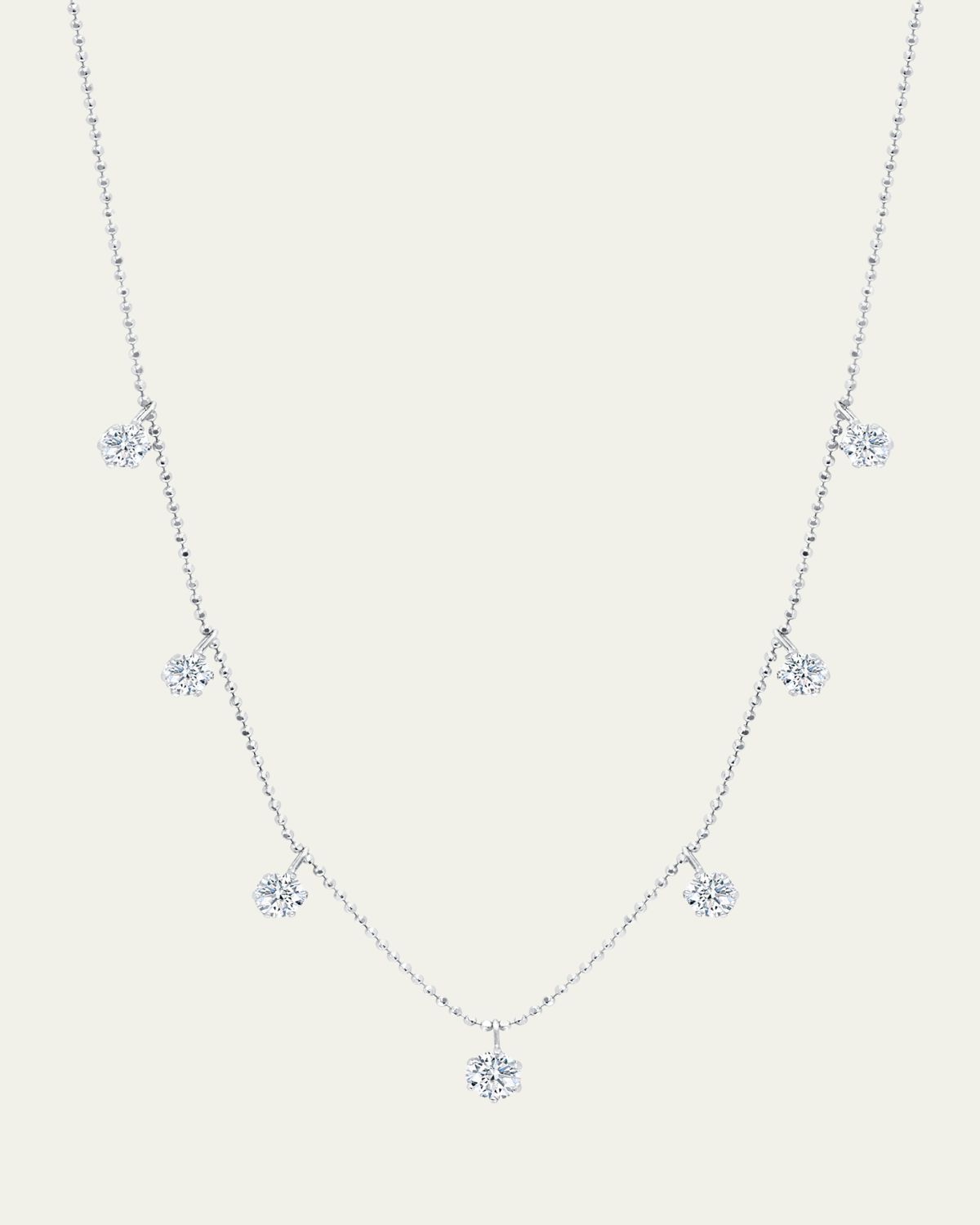 Graziela Gems 18K White Gold Medium Floating Diamond Necklace