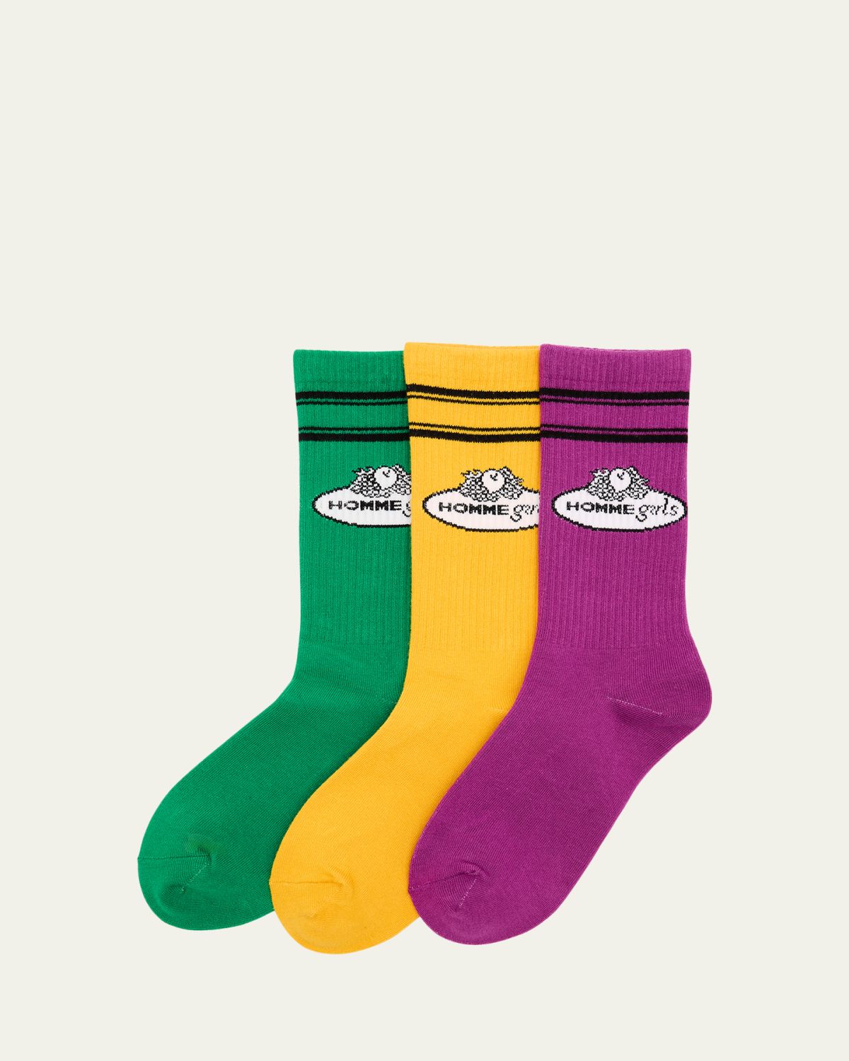 HOMMEGIRLS x Fruit Of The Loom 3-Pack Crew Socks
