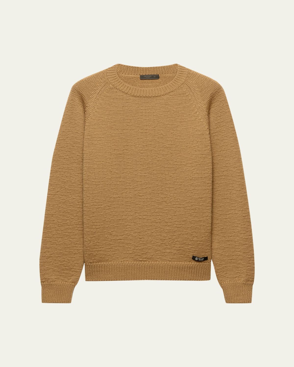 Prada Men's Boxy-Fit Wool Knit Crewneck Sweater