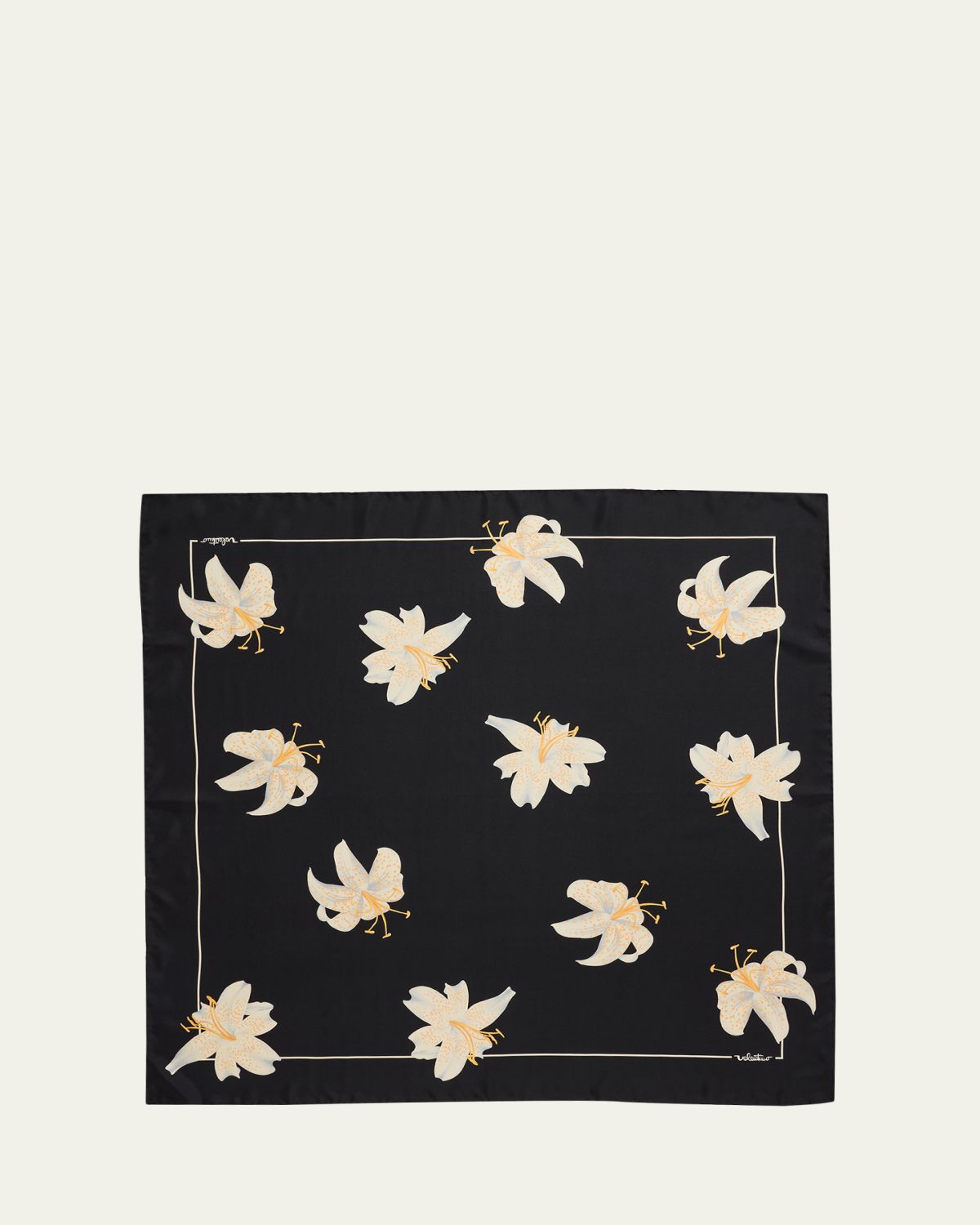 Valentino Garavani Apres L'Hiverlilium Silk Foulard Scarf