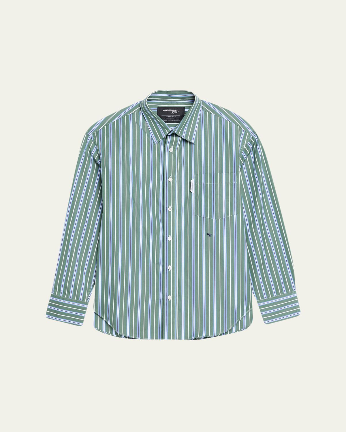 HOMMEGIRLS Striped Oxford Button-Down Shirt