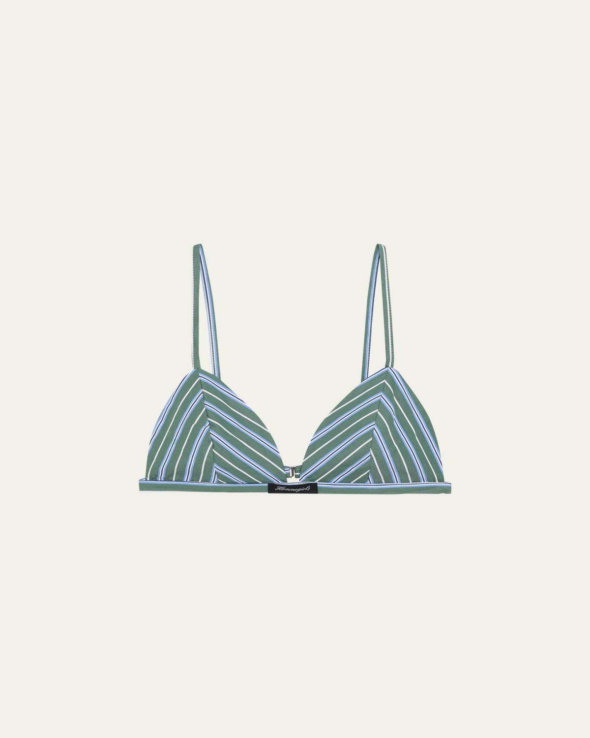 HOMMEGIRLS Striped Shirting Triangle Bralette
